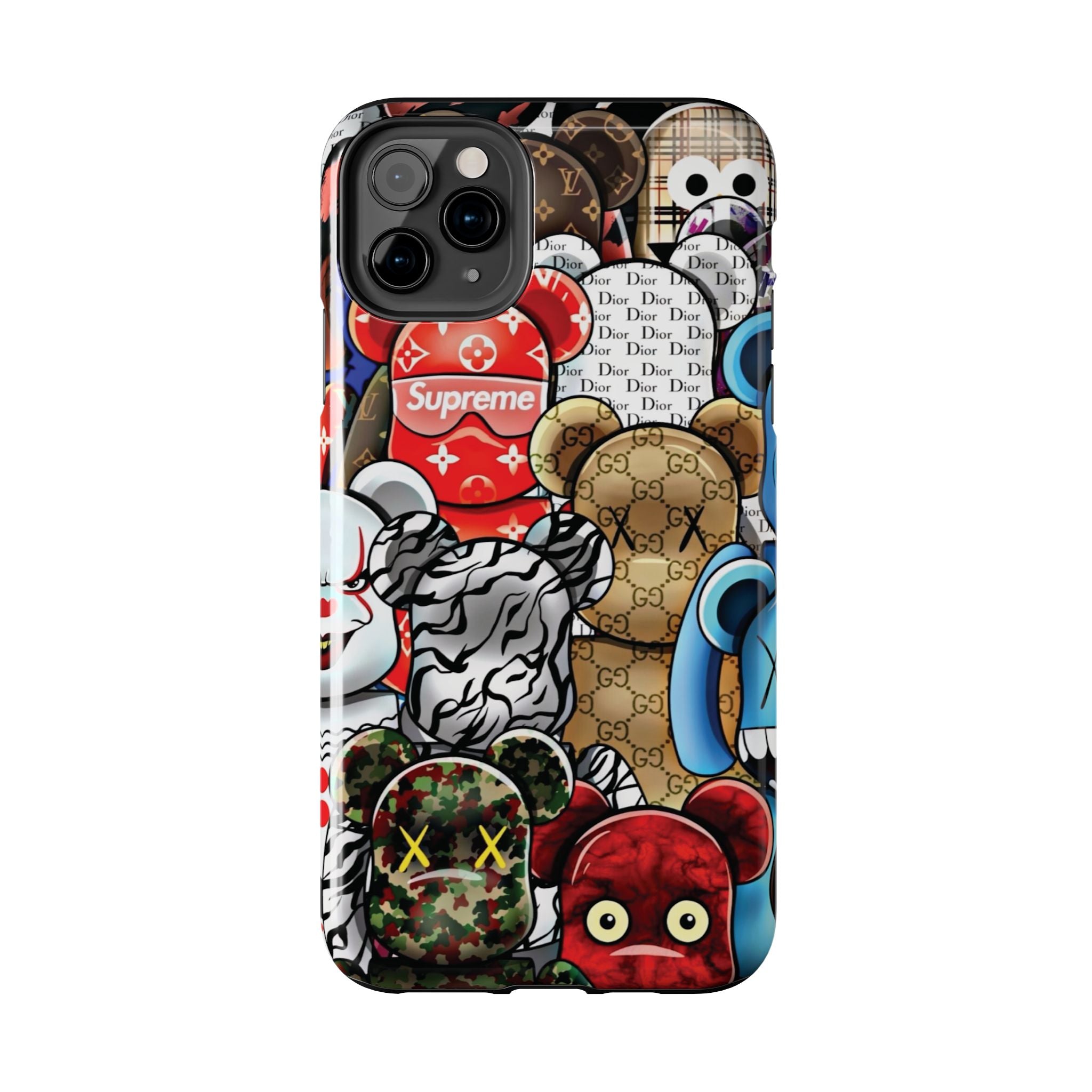 Trendy Bear Phone Case: Stylish Tough Protector for Streetwear Lovers, Gift for Teens, Unique Accessories for Holiday Celebrations