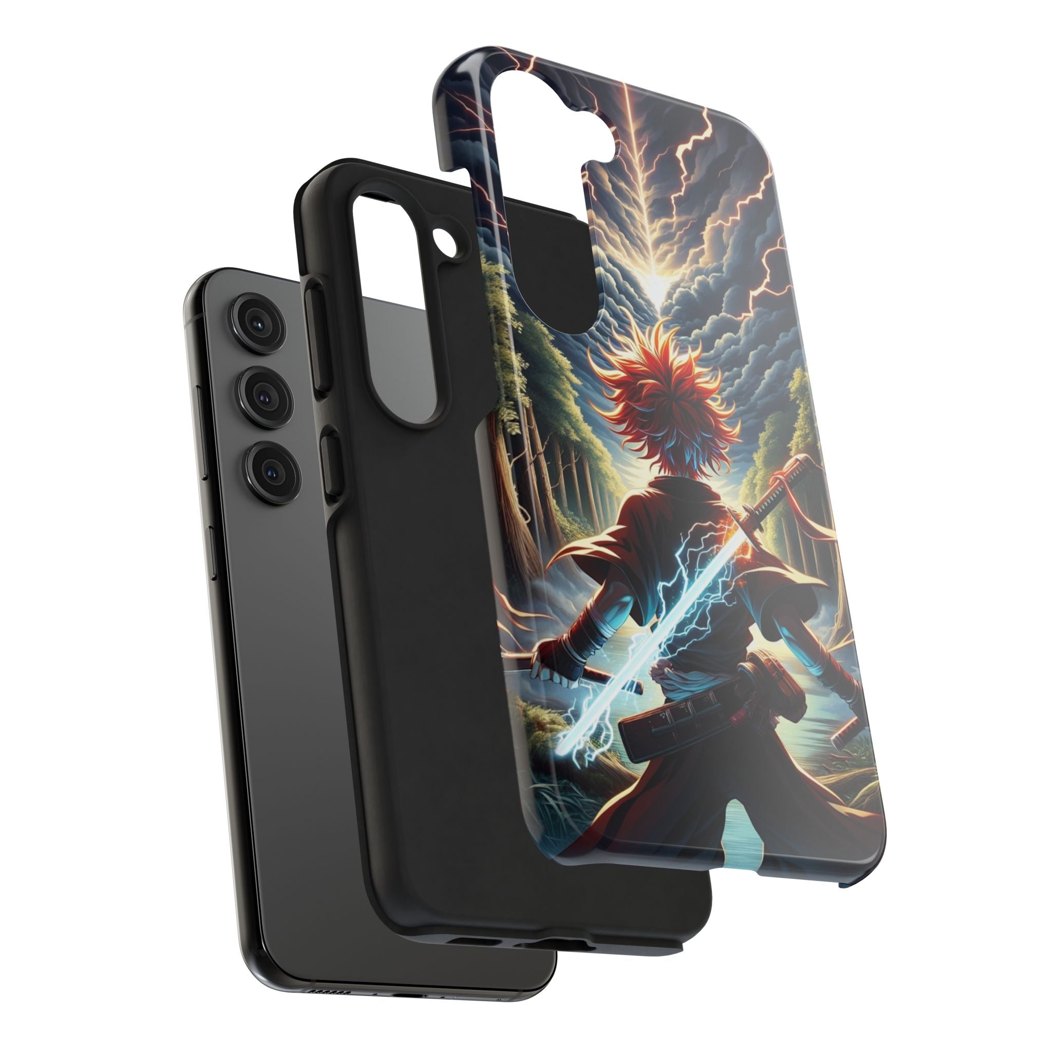 Epic Adventure Tough Phone Cases, Anime, Lightning Design, Durable Cover, Gift for Gamers, Festival Essential
