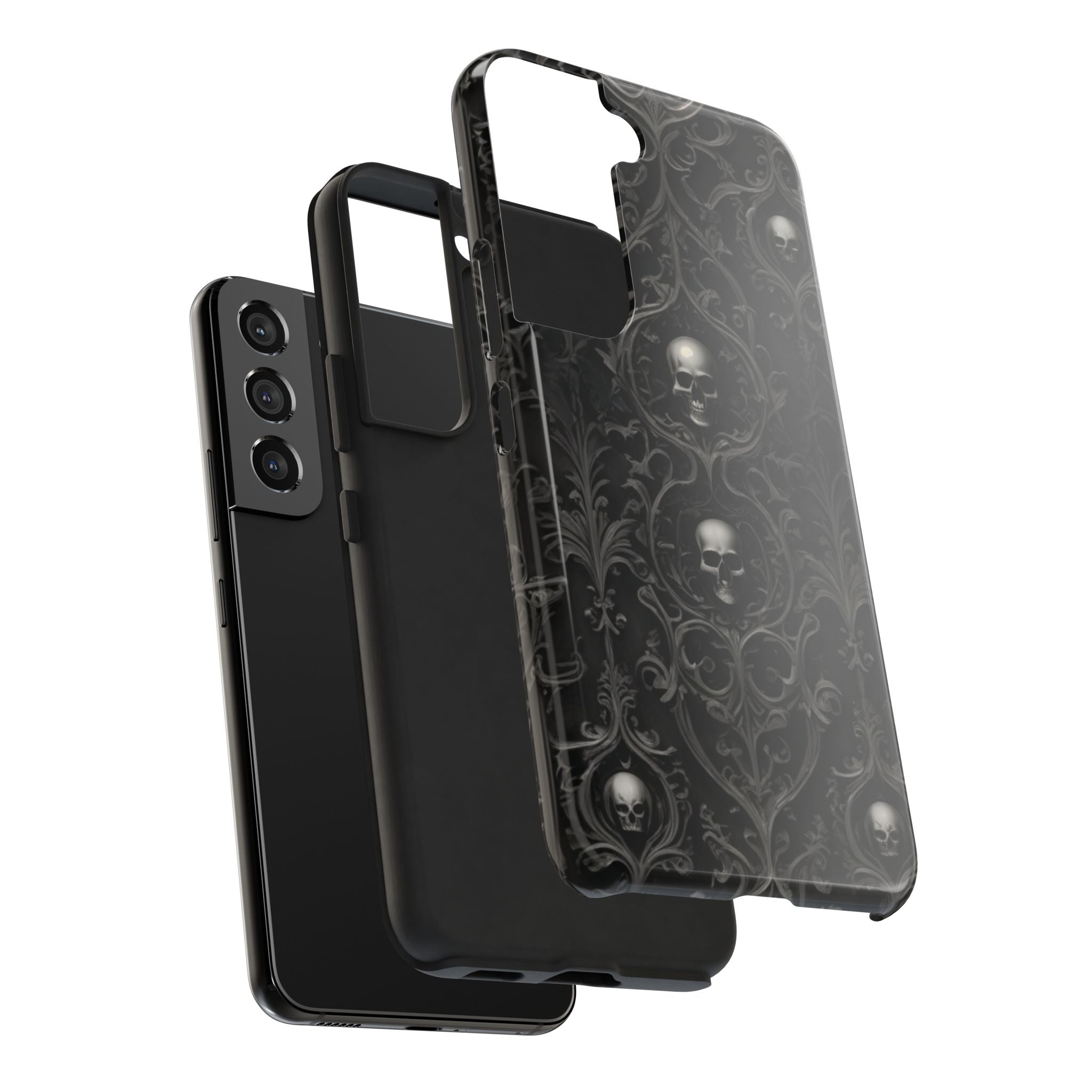 Gothic Skull Phone Cases - Tough Protection, Unique Gift for Halloween, Dark Aesthetic Accessory for Men and Women, Trendy Phone Cover