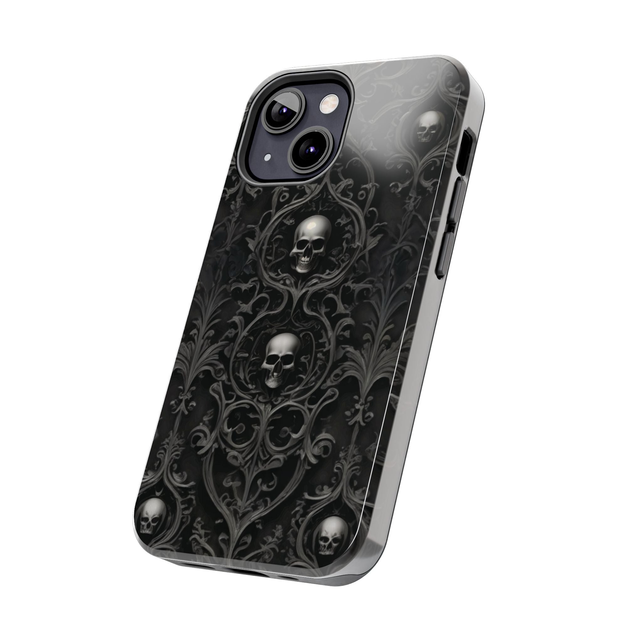 Gothic Skull Phone Cases - Tough Protection, Unique Gift for Halloween, Dark Aesthetic Accessory for Men and Women, Trendy Phone Cover