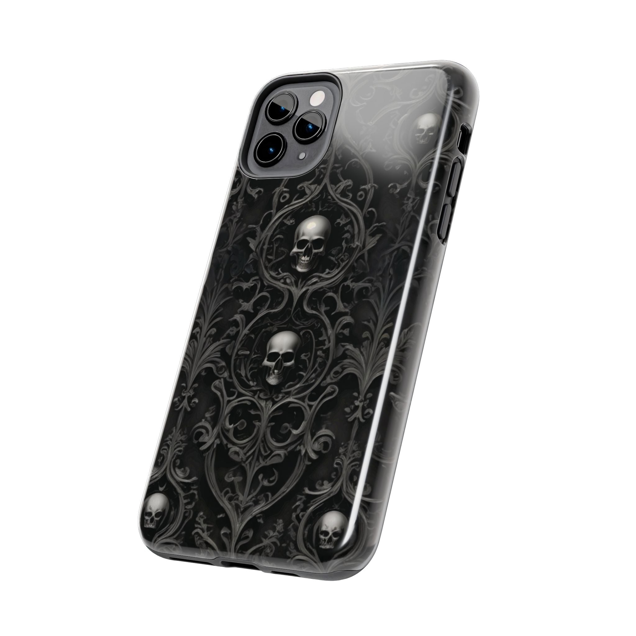 Gothic Skull Phone Cases - Tough Protection, Unique Gift for Halloween, Dark Aesthetic Accessory for Men and Women, Trendy Phone Cover