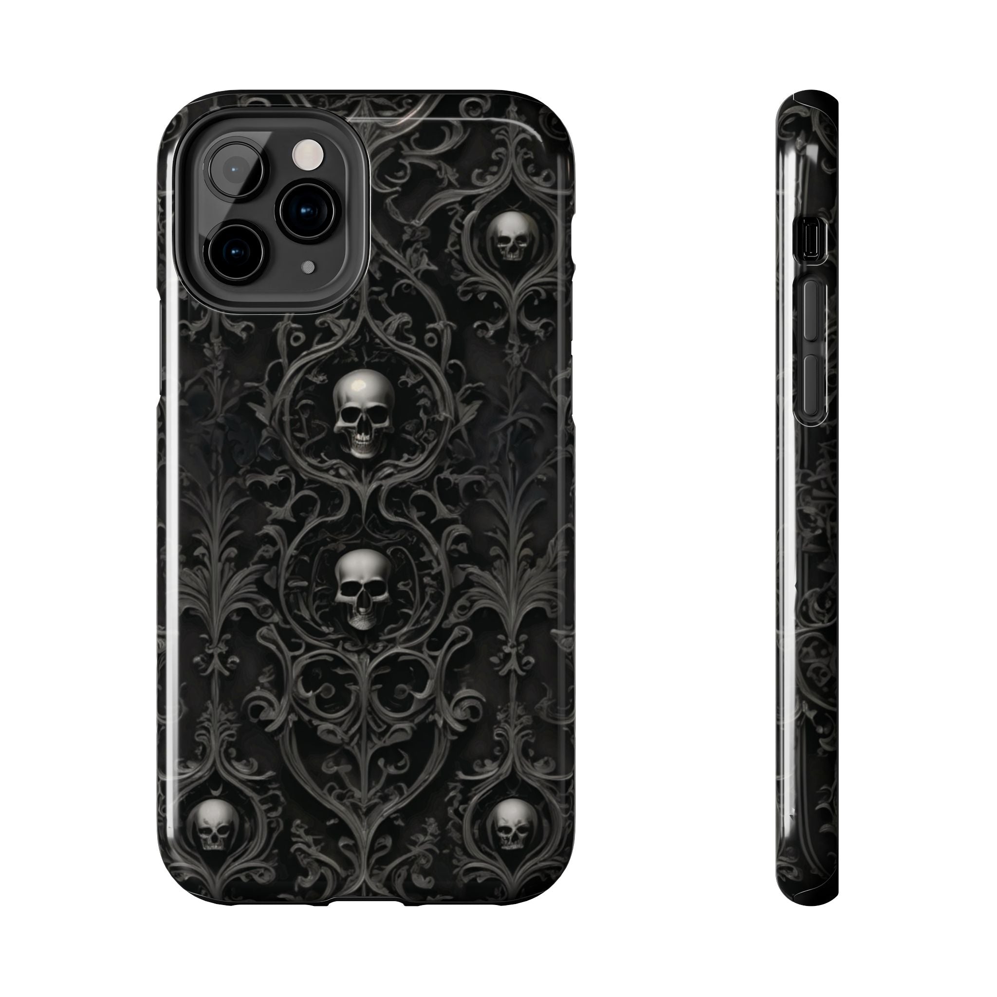 Gothic Skull Phone Cases - Tough Protection, Unique Gift for Halloween, Dark Aesthetic Accessory for Men and Women, Trendy Phone Cover