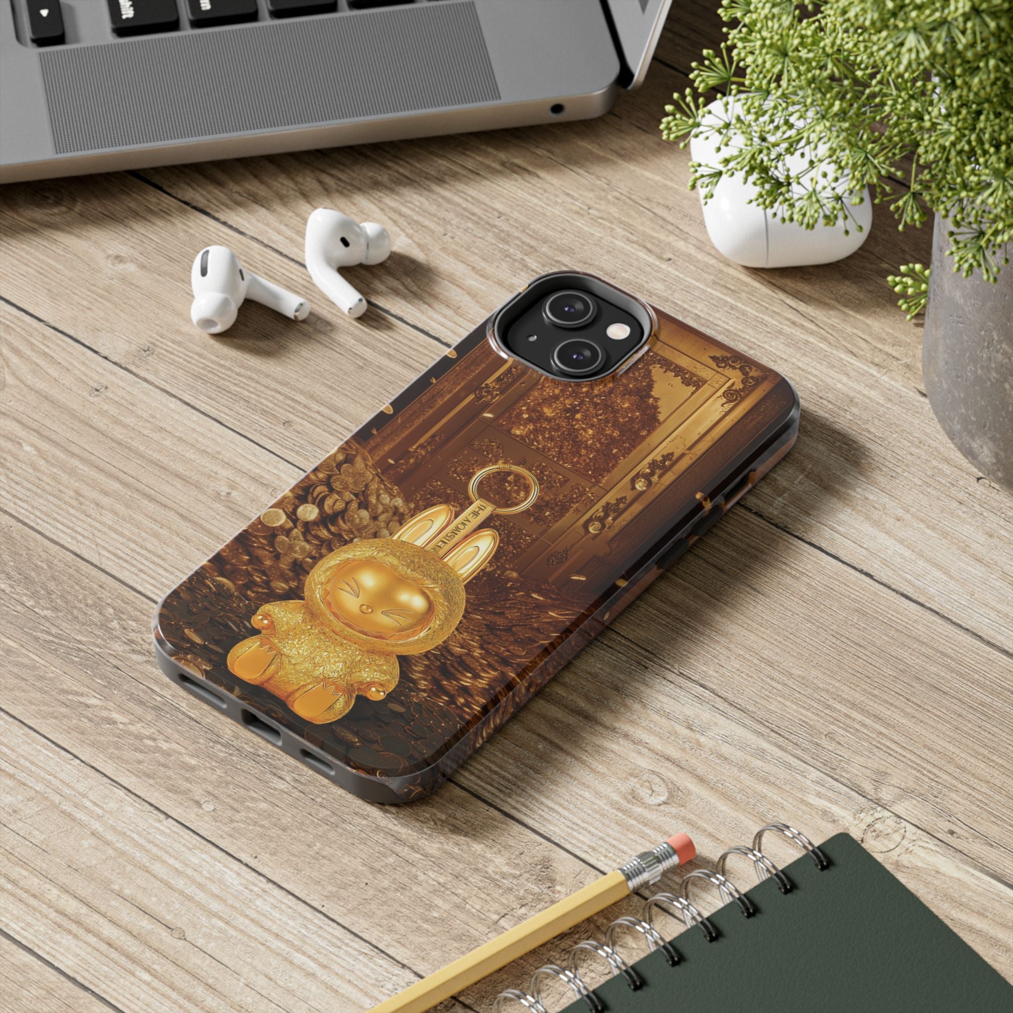 Luxurious Rabbit Phone Case, Golden Bunny Phone Cover, Tough Phone Cases, Cute Rabbit Holder, Unique Gift Idea, Stylish Mobile Protector