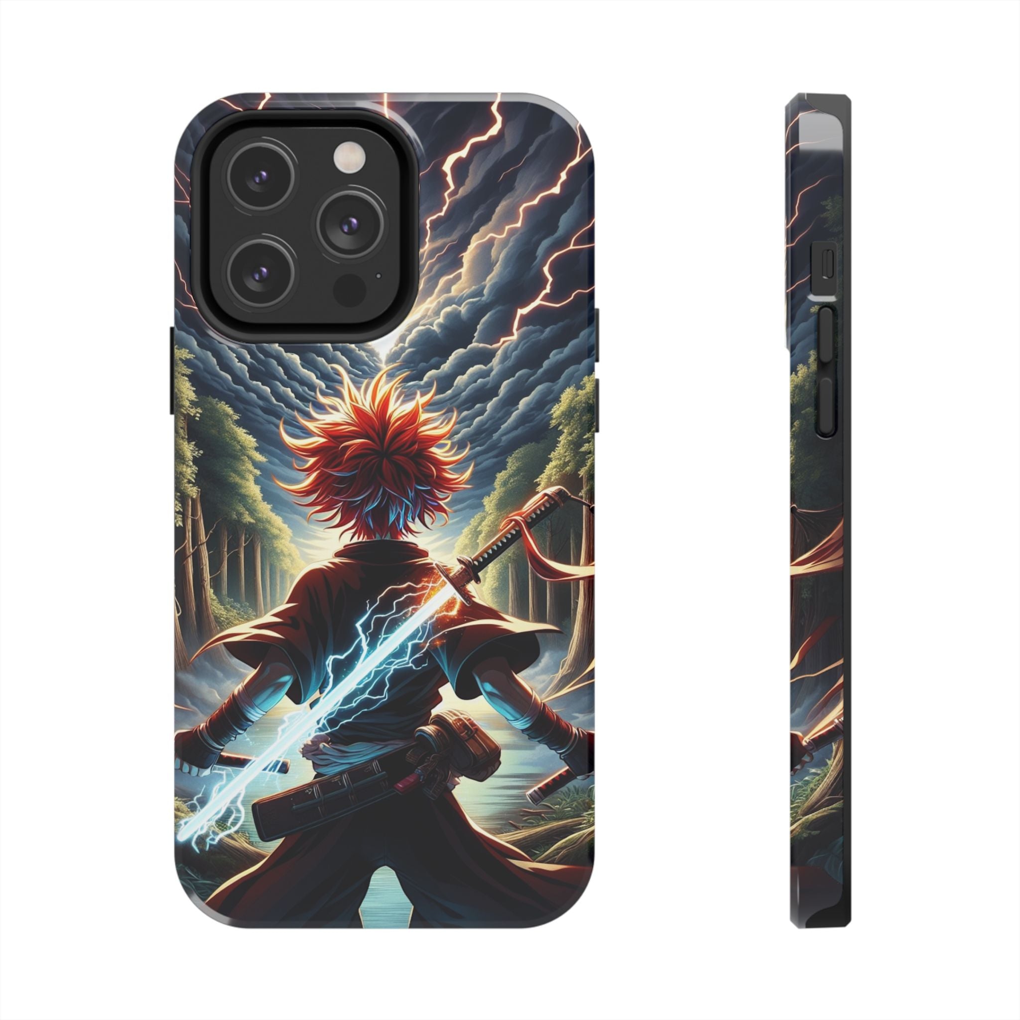Epic Adventure Tough Phone Cases, Anime, Lightning Design, Durable Cover, Gift for Gamers, Festival Essential