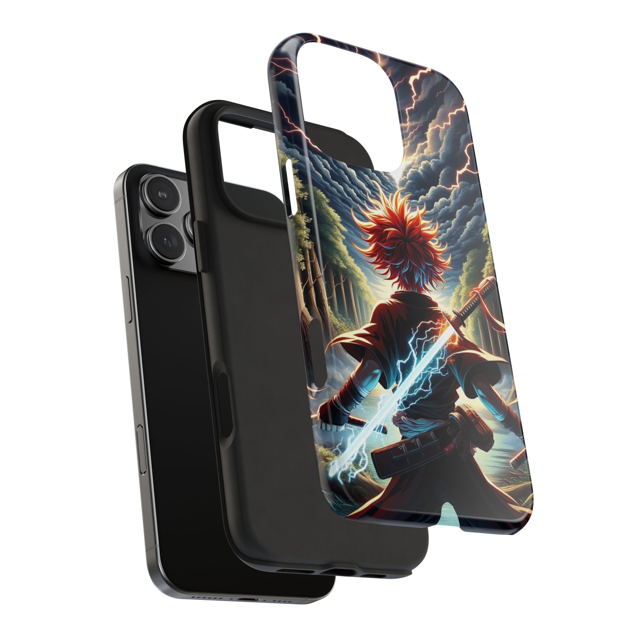 Epic Adventure Tough Phone Cases, Anime, Lightning Design, Durable Cover, Gift for Gamers, Festival Essential