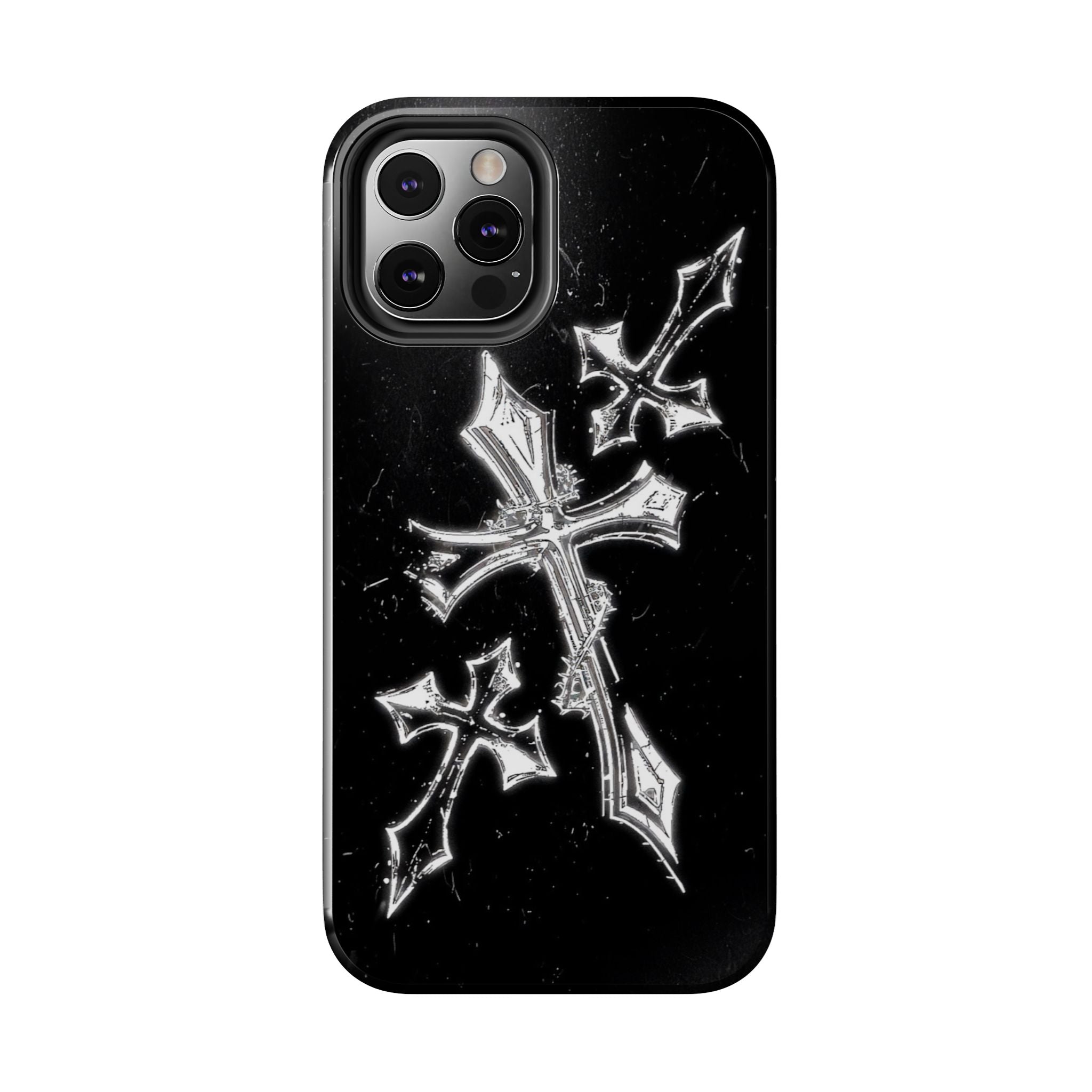 Tough Phone Case with Cross Design, Gothic Phone Cover, Personalized Phone Case, Customizable Tech Accessories, Unique Gift Idea