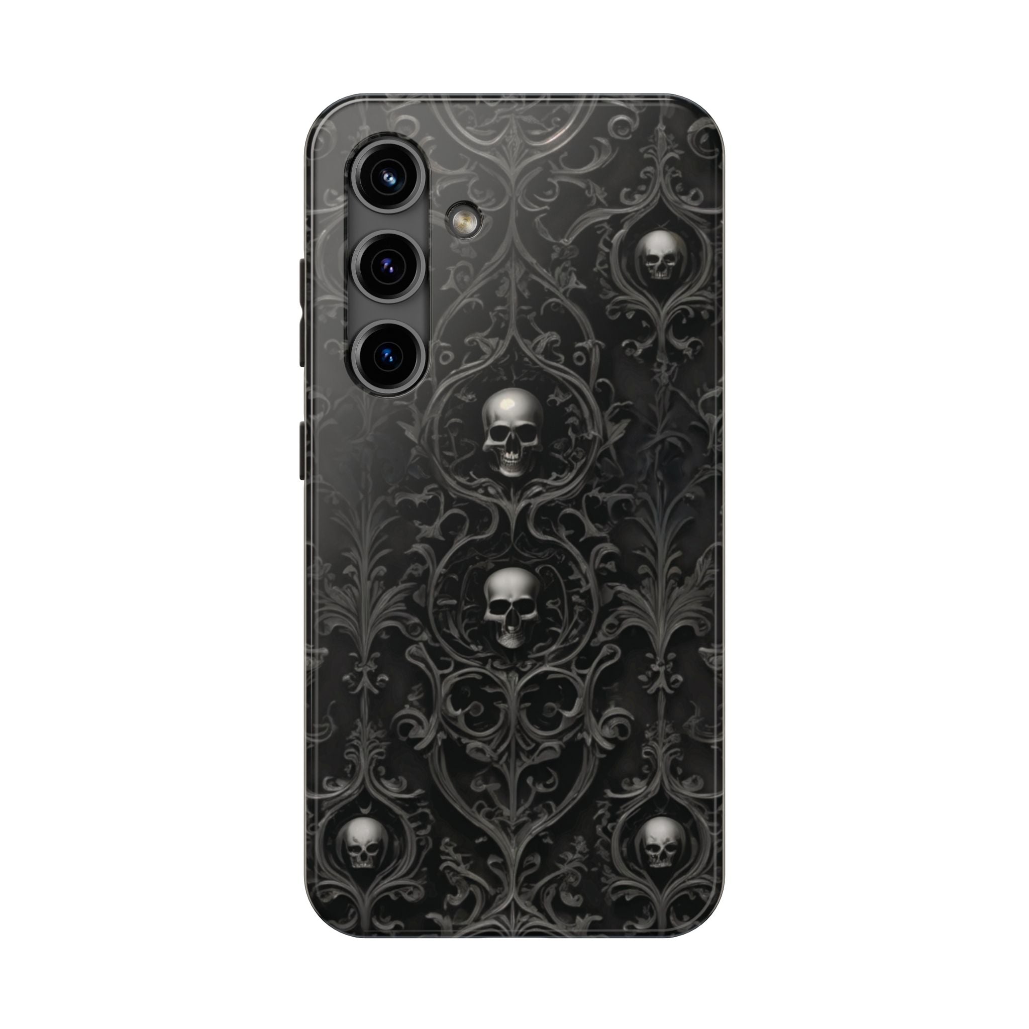 Gothic Skull Phone Cases - Tough Protection, Unique Gift for Halloween, Dark Aesthetic Accessory for Men and Women, Trendy Phone Cover
