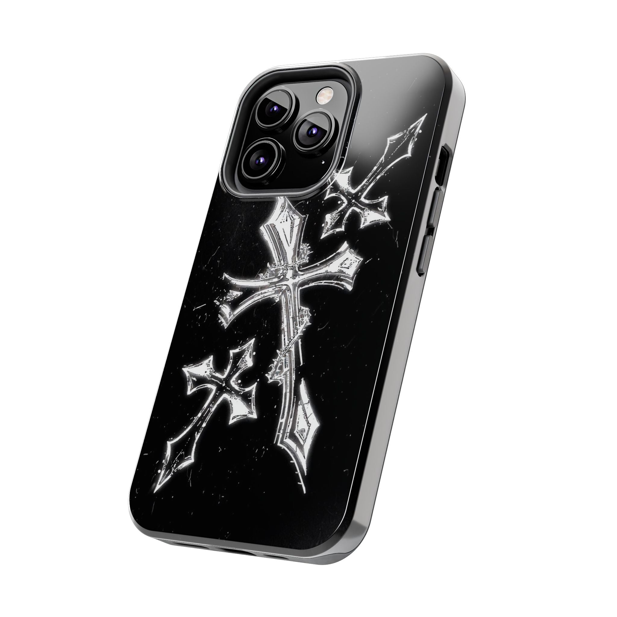 Tough Phone Case with Cross Design, Gothic Phone Cover, Personalized Phone Case, Customizable Tech Accessories, Unique Gift Idea