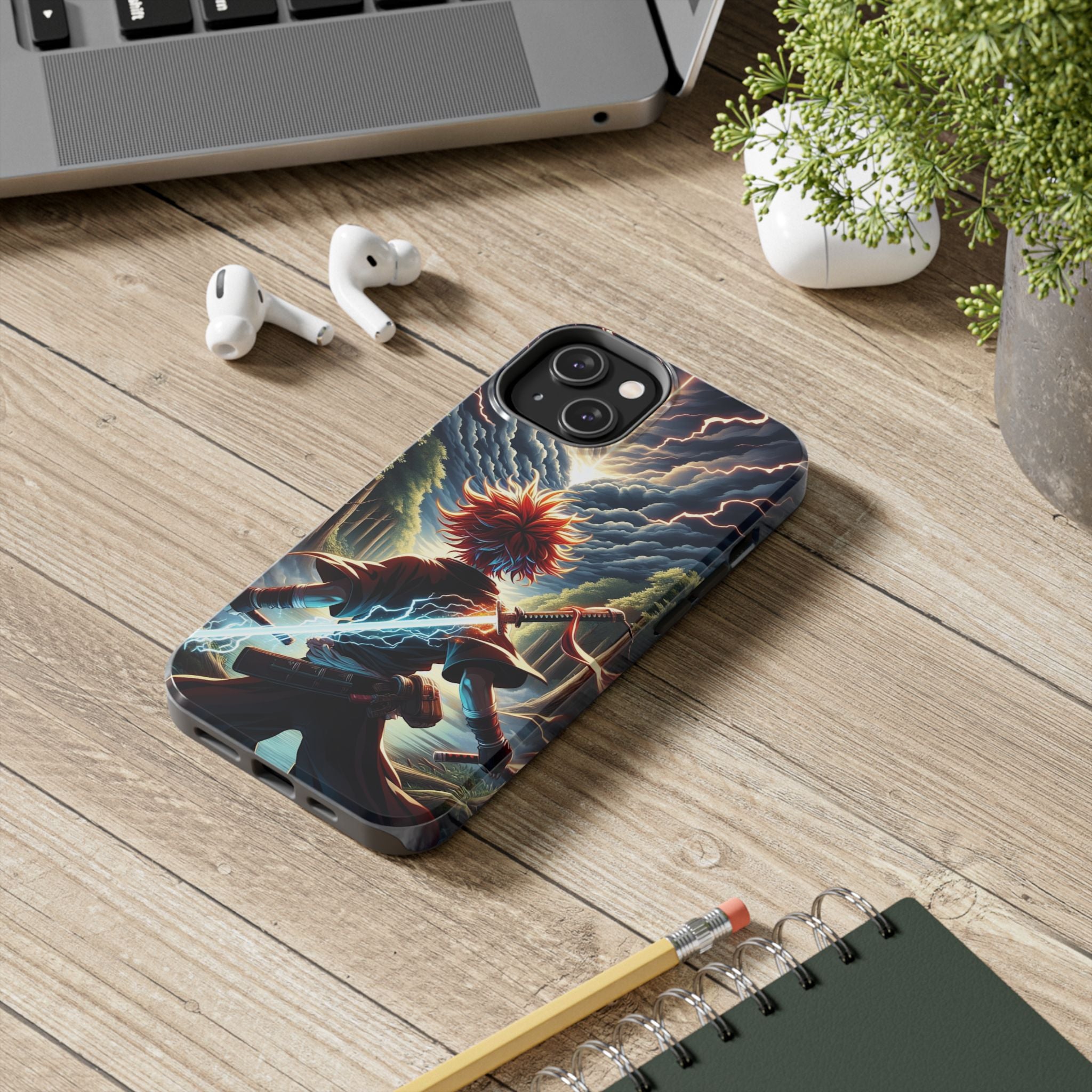 Epic Adventure Tough Phone Cases, Anime, Lightning Design, Durable Cover, Gift for Gamers, Festival Essential