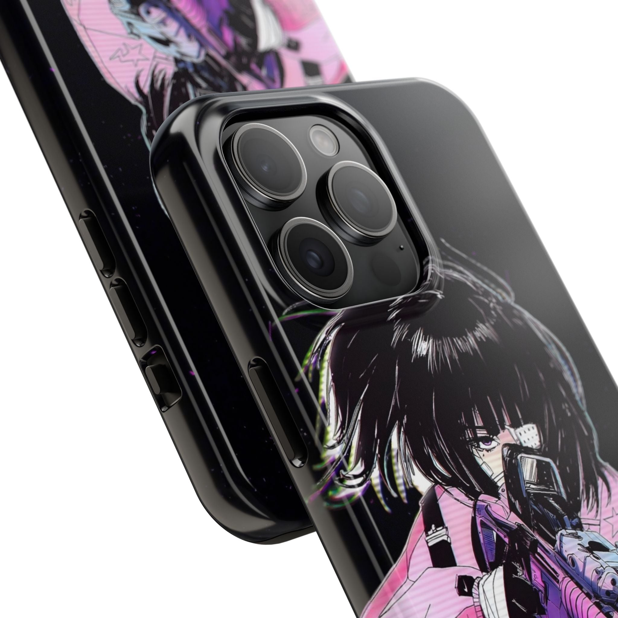 Anime-Style Tough Phone Cases with Edgy Designs, Perfect for Gamers, Cyberpunk Lovers, Gifts for Birthdays, Holidays, and Cosplay