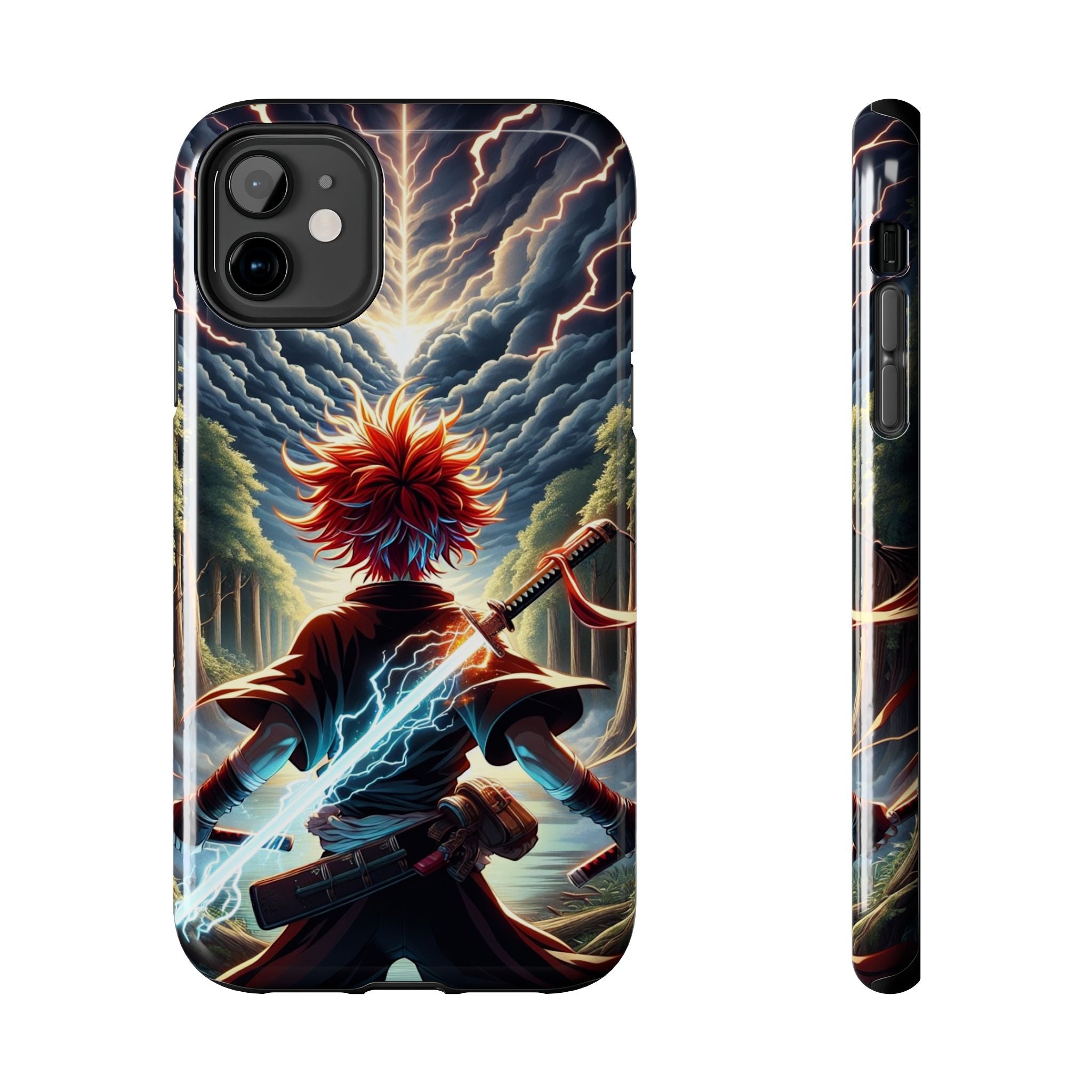 Epic Adventure Tough Phone Cases, Anime, Lightning Design, Durable Cover, Gift for Gamers, Festival Essential
