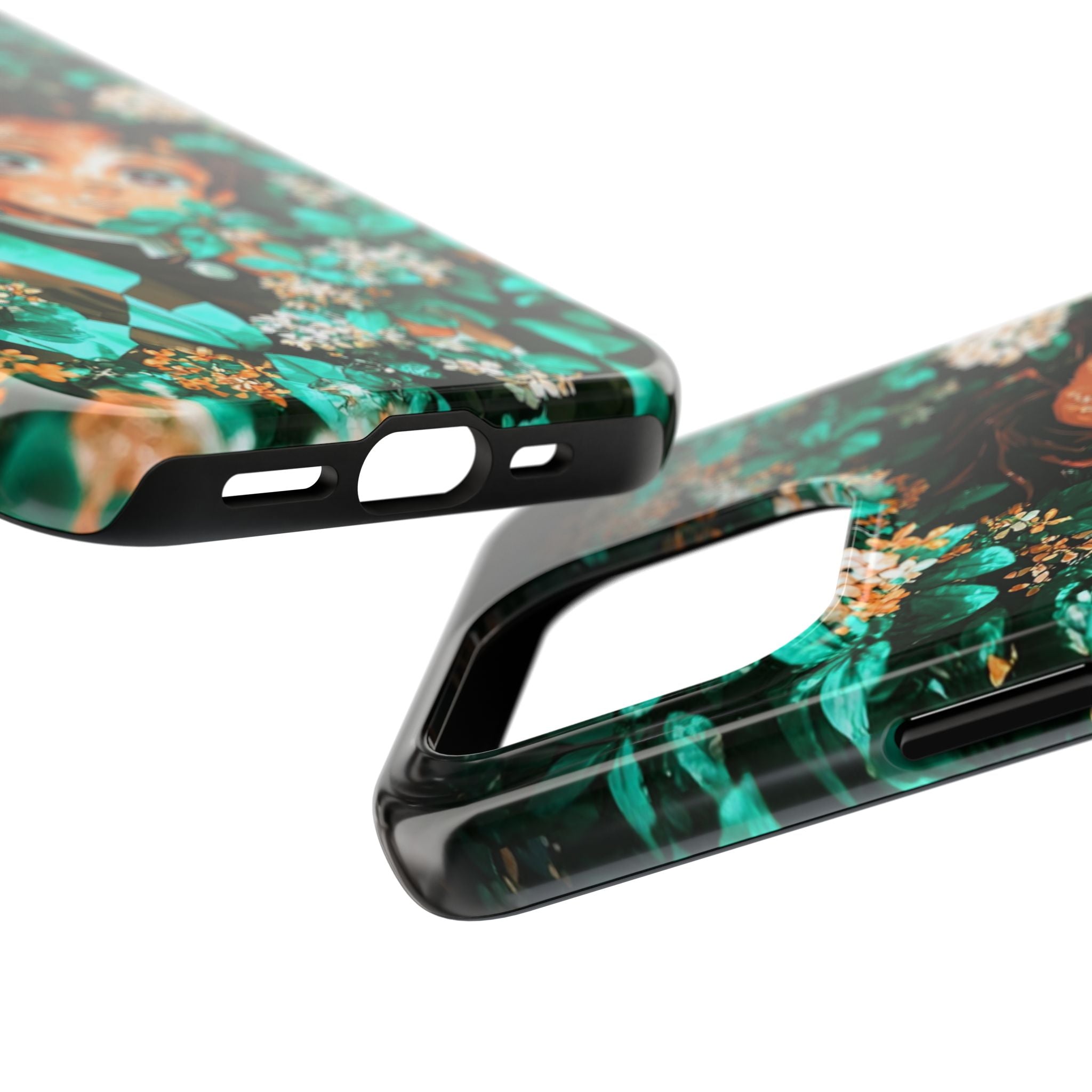 Floral Fantasy Tough Phone Cases | Trendy Phone Cover | Unique Gift for Nature Lovers | Durable Protection | Anime-Inspired Design