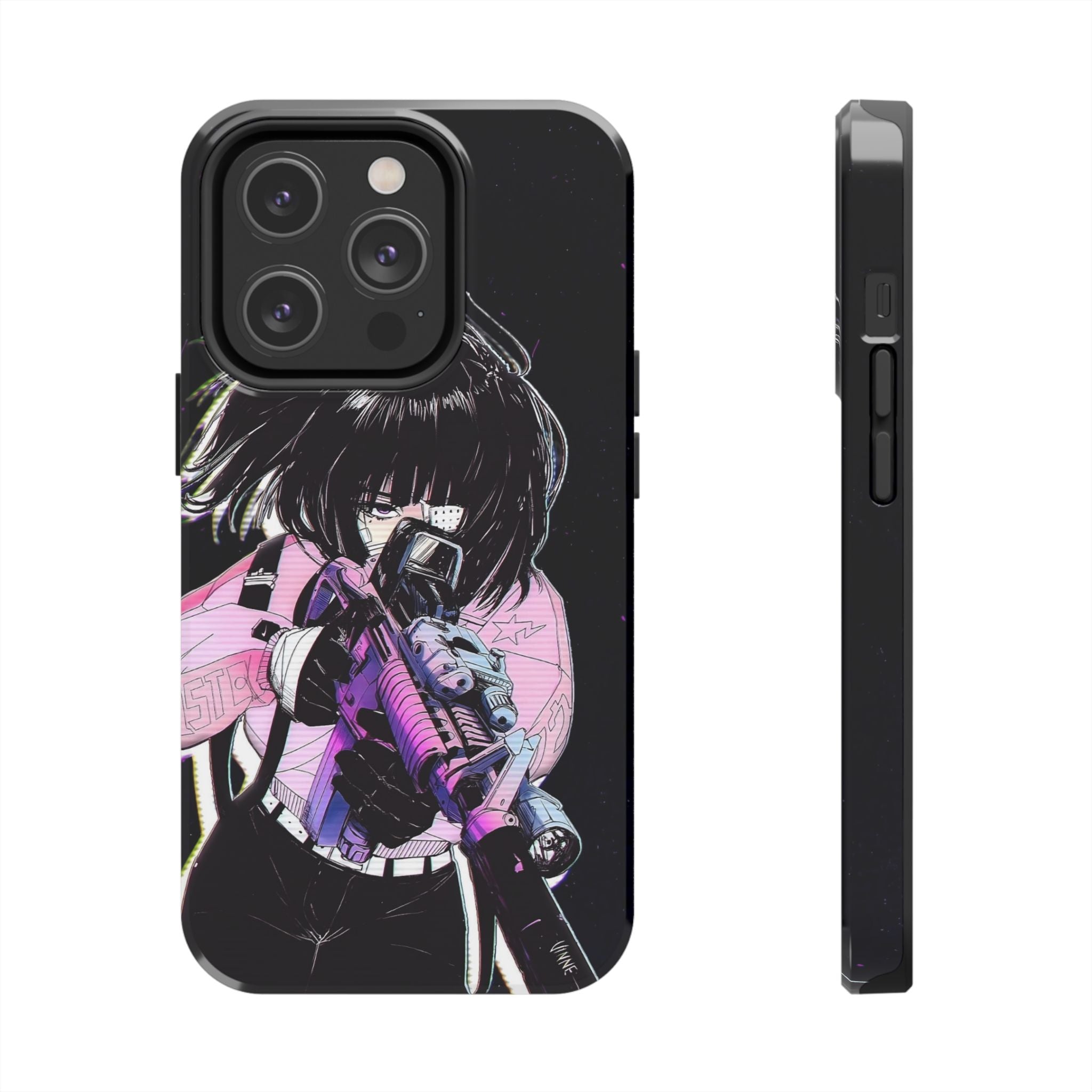 Anime-Style Tough Phone Cases with Edgy Designs, Perfect for Gamers, Cyberpunk Lovers, Gifts for Birthdays, Holidays, and Cosplay