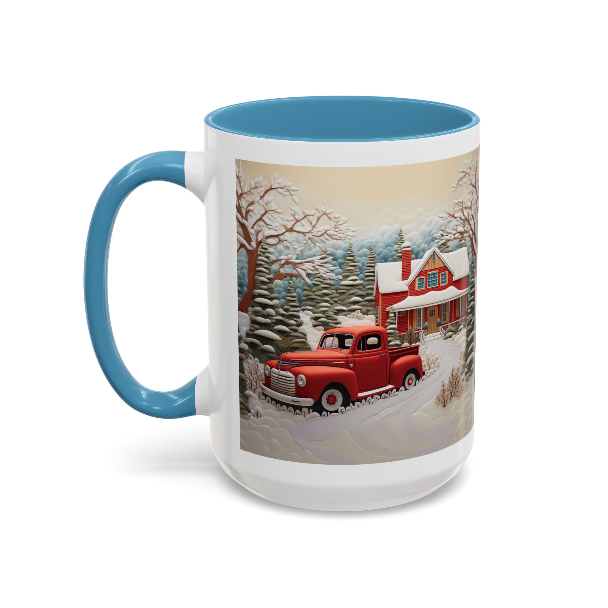 Winter Wonderland Accent Coffee Mug, Cozy Holiday Coffee Cup, Festive Gift for Coffee Lovers, Winter Decor Mug, Rustic Home Accent