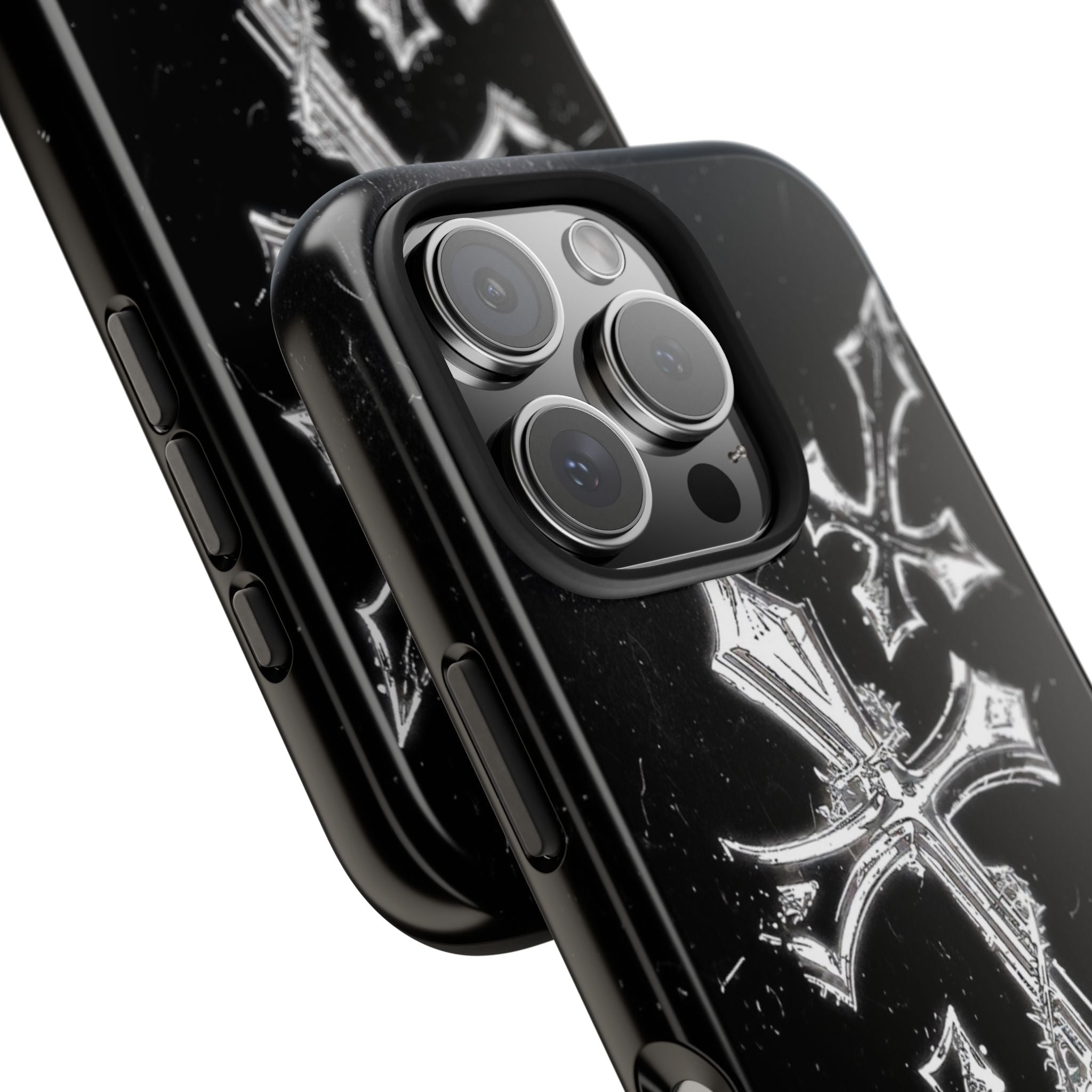 Tough Phone Case with Cross Design, Gothic Phone Cover, Personalized Phone Case, Customizable Tech Accessories, Unique Gift Idea