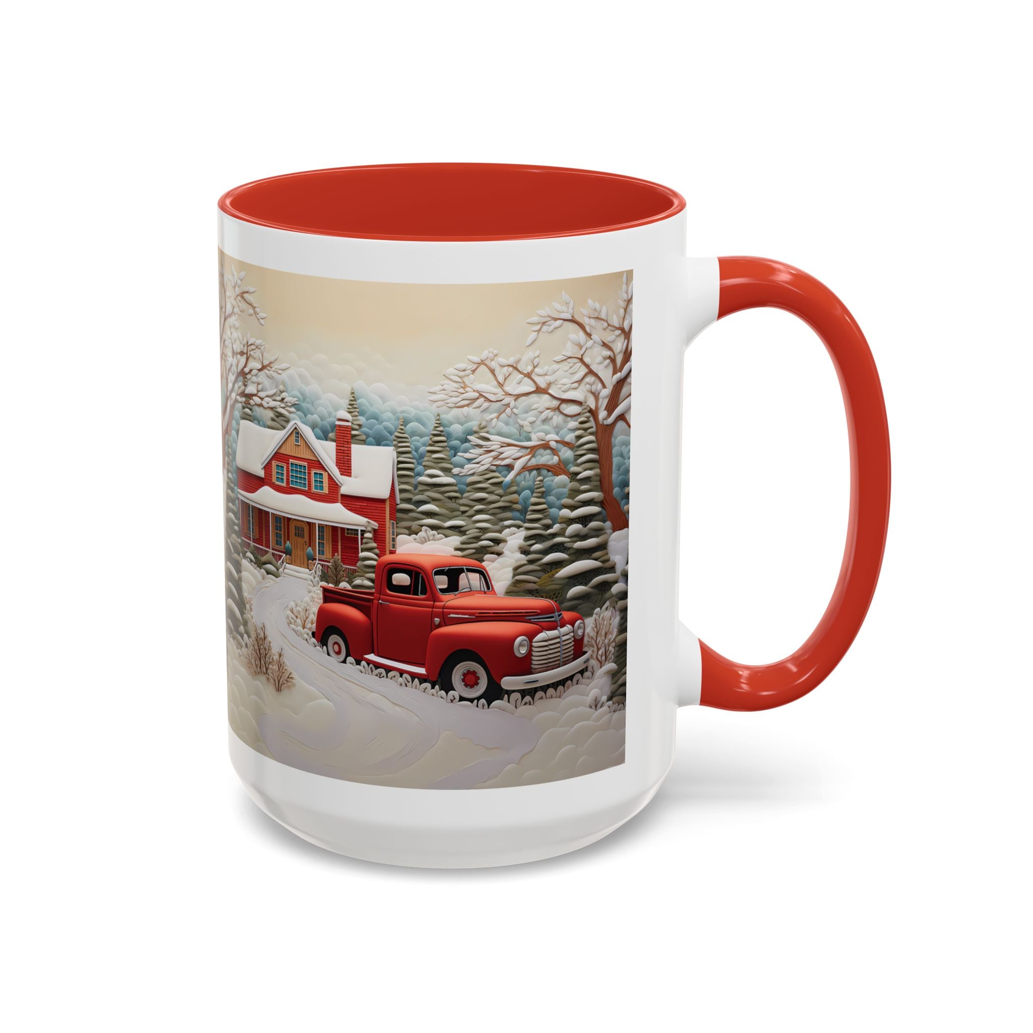 Winter Wonderland Accent Coffee Mug, Cozy Holiday Coffee Cup, Festive Gift for Coffee Lovers, Winter Decor Mug, Rustic Home Accent