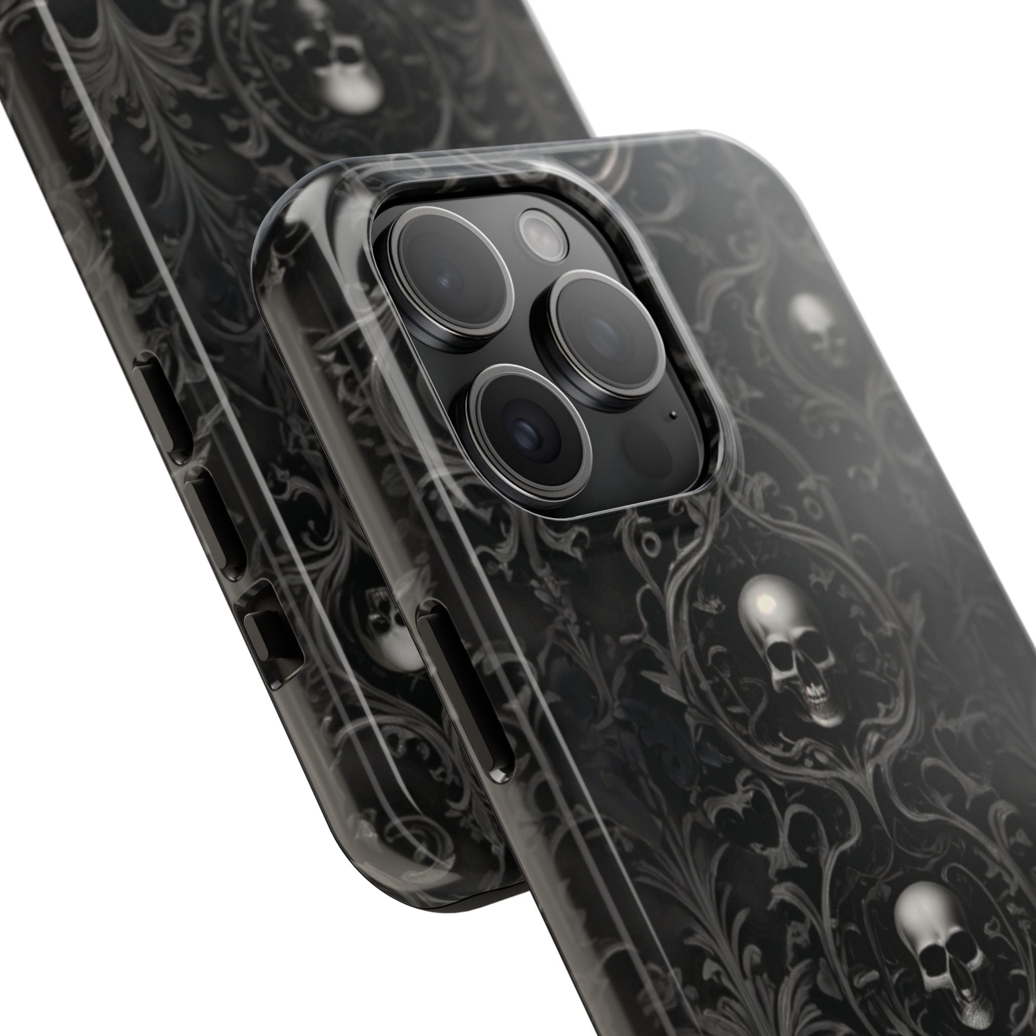 Gothic Skull Phone Cases - Tough Protection, Unique Gift for Halloween, Dark Aesthetic Accessory for Men and Women, Trendy Phone Cover