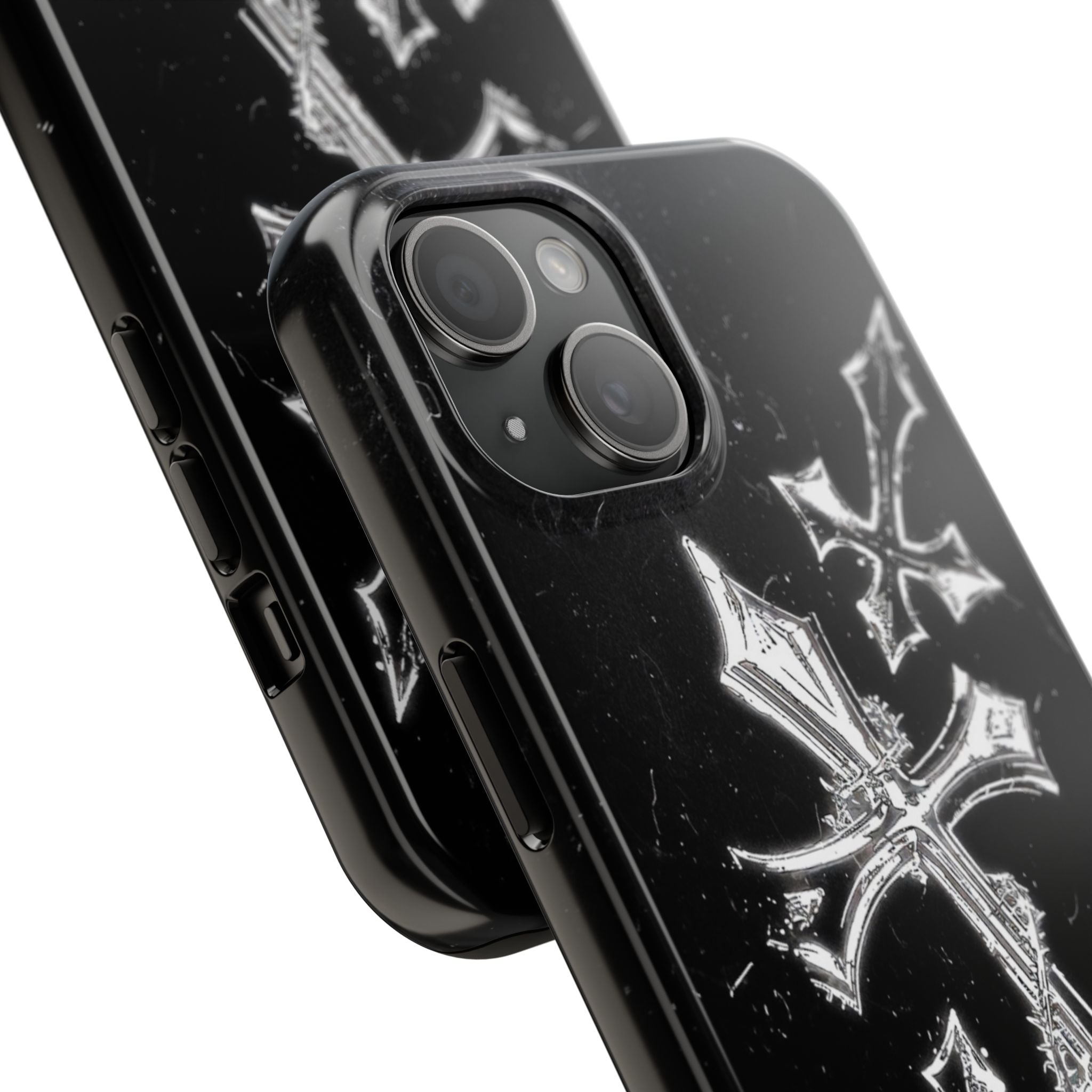 Tough Phone Case with Cross Design, Gothic Phone Cover, Personalized Phone Case, Customizable Tech Accessories, Unique Gift Idea