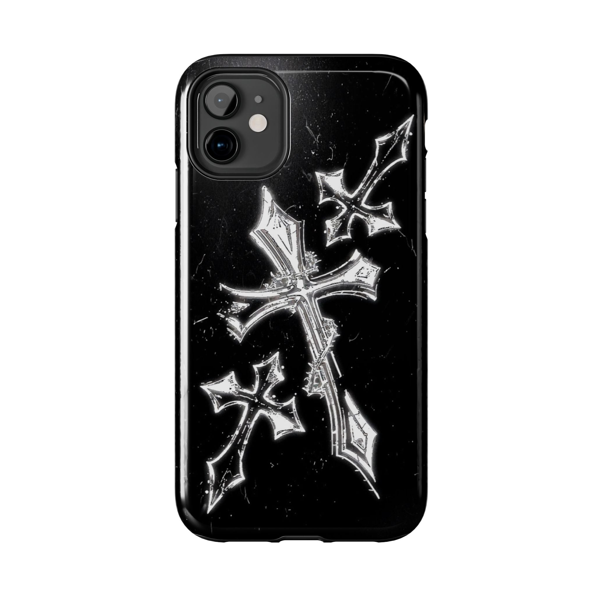 Tough Phone Case with Cross Design, Gothic Phone Cover, Personalized Phone Case, Customizable Tech Accessories, Unique Gift Idea