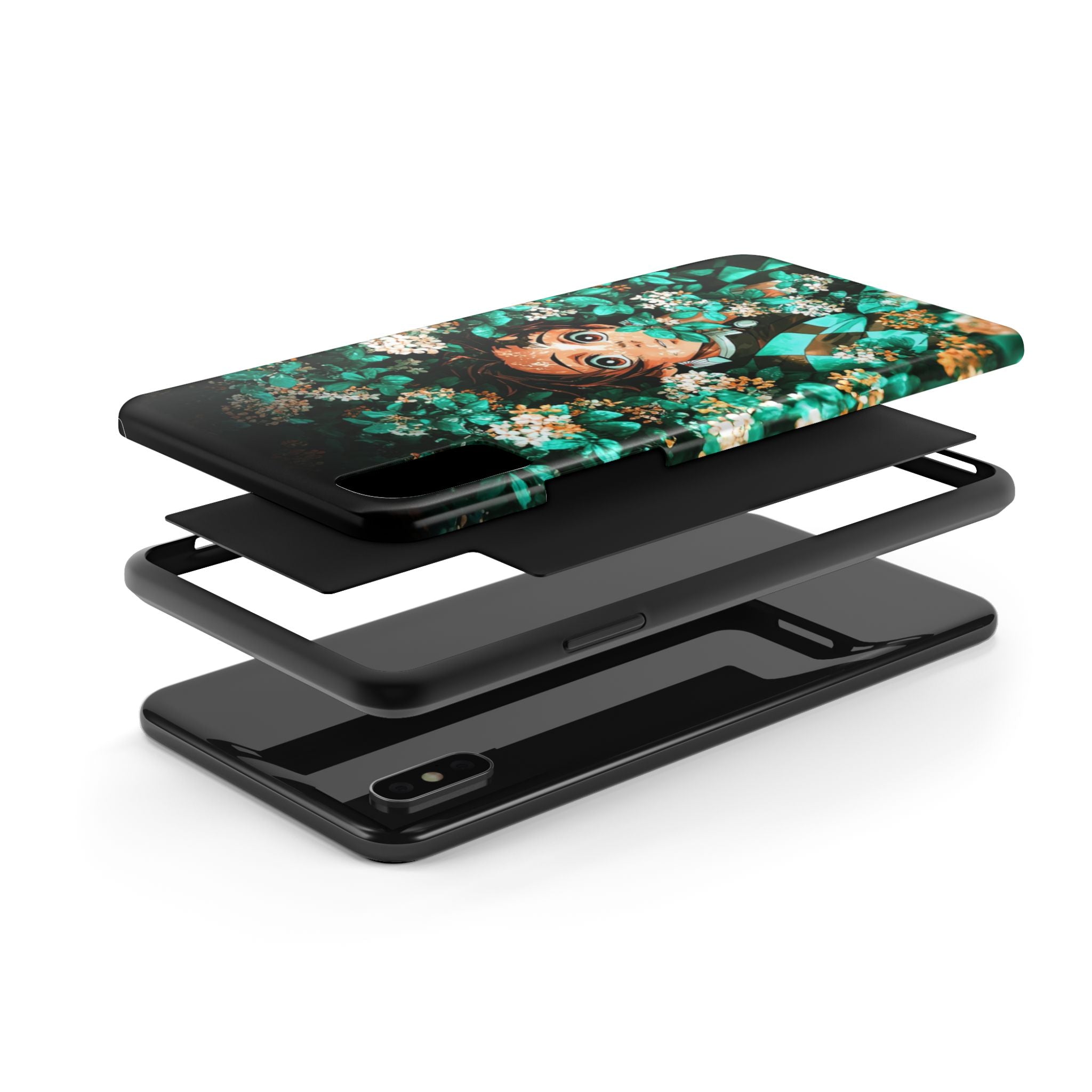 Floral Fantasy Tough Phone Cases | Trendy Phone Cover | Unique Gift for Nature Lovers | Durable Protection | Anime-Inspired Design
