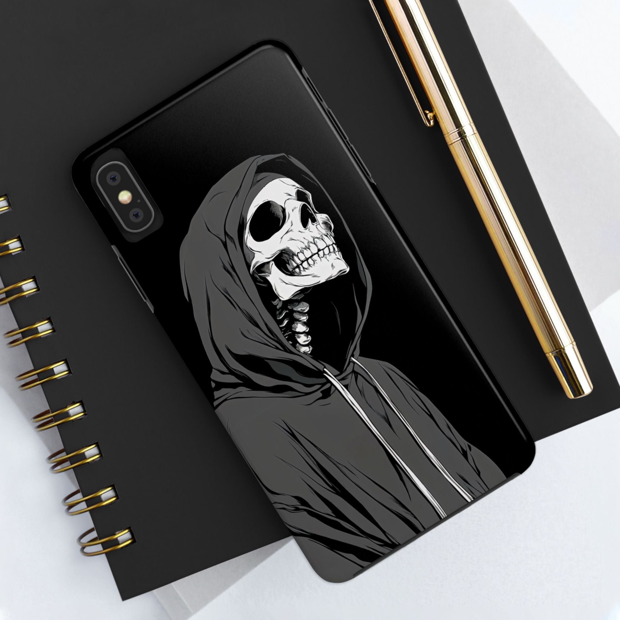 Edgy Skull Phone Cases, Protective Phone Cover, Goth Aesthetic, Halloween Decor, Unique Gift