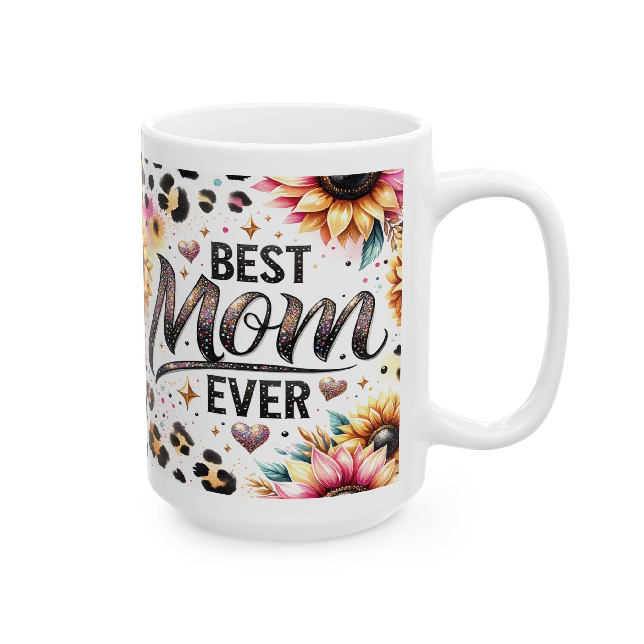 Best Mom Ever Ceramic Mug | Floral Coffee Cup | Gift for Mother's Day, Birthdays, Family Celebrations, Unique Tea Mug