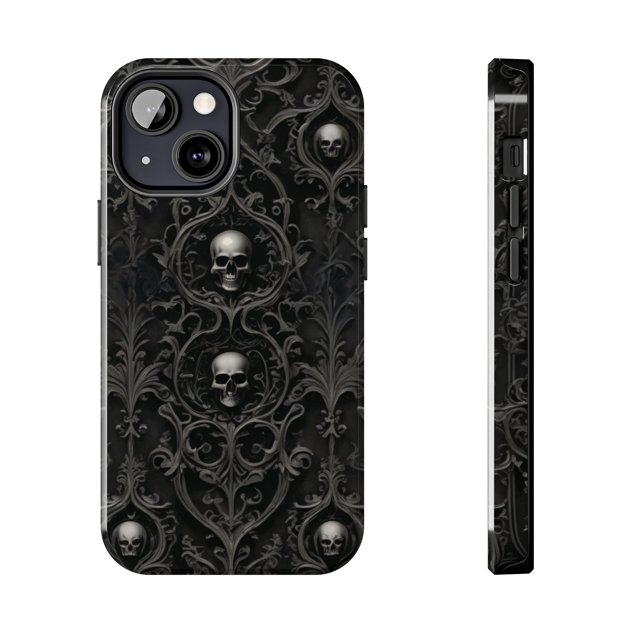 Gothic Skull Phone Cases - Tough Protection, Unique Gift for Halloween, Dark Aesthetic Accessory for Men and Women, Trendy Phone Cover