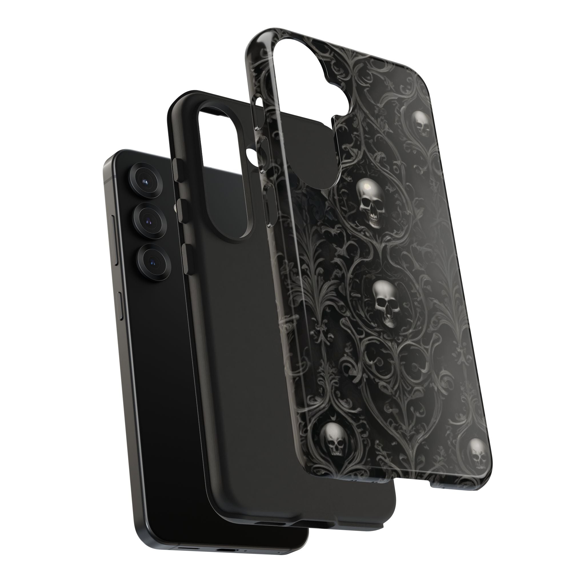 Gothic Skull Phone Cases - Tough Protection, Unique Gift for Halloween, Dark Aesthetic Accessory for Men and Women, Trendy Phone Cover
