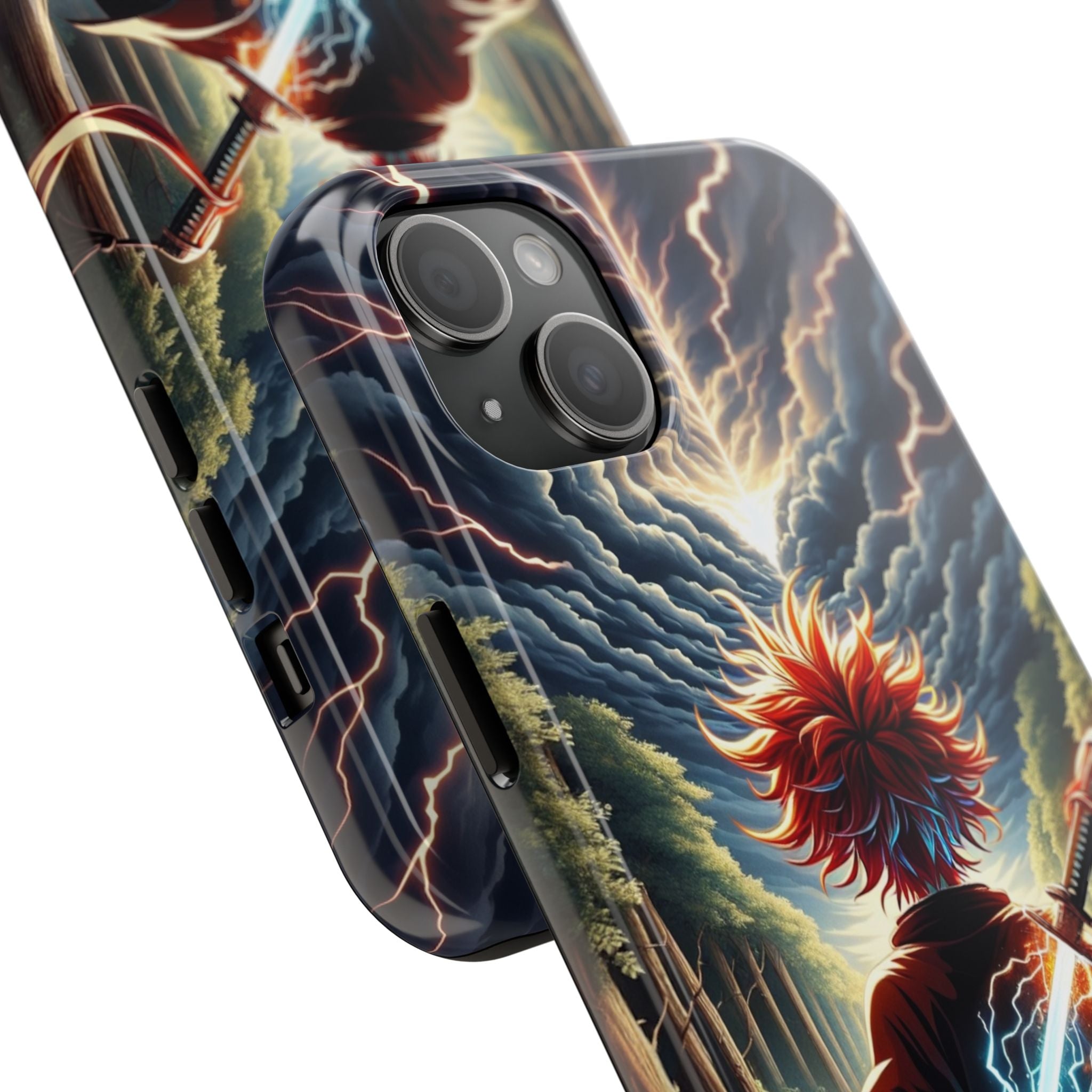 Epic Adventure Tough Phone Cases, Anime, Lightning Design, Durable Cover, Gift for Gamers, Festival Essential
