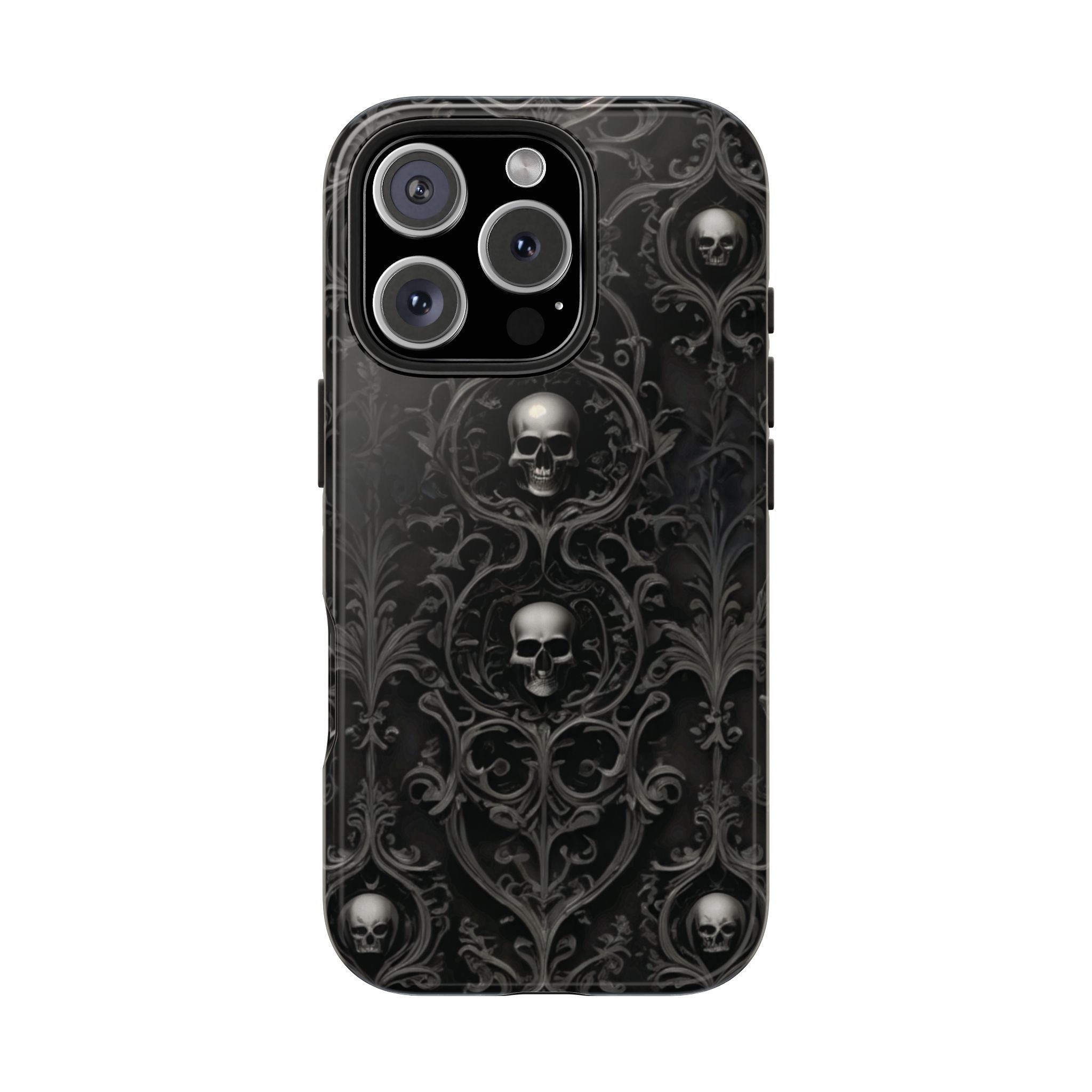 Gothic Skull Phone Cases - Tough Protection, Unique Gift for Halloween, Dark Aesthetic Accessory for Men and Women, Trendy Phone Cover