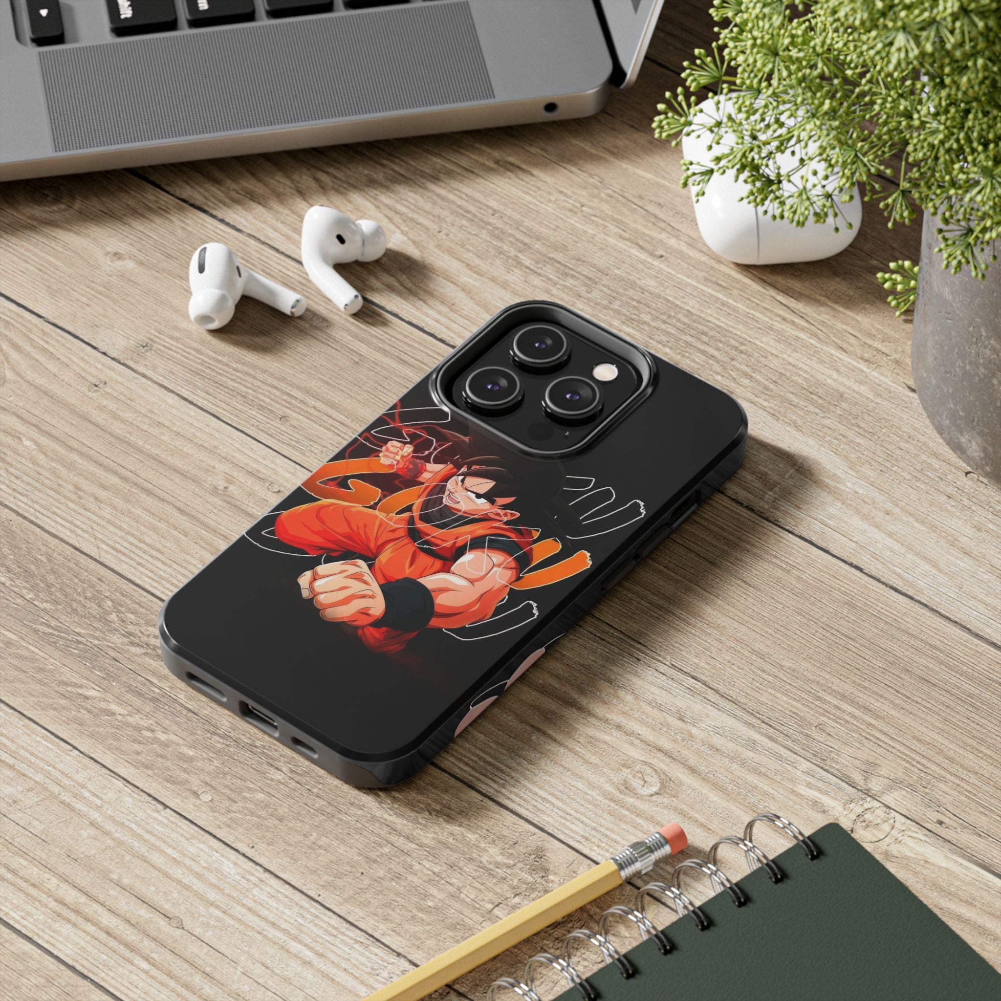 Anime Tough Phone Cases, Goku Strength Case, Durable Phone Cover, Gaming Phone Accessory, Cartoon Phone Case, Gift for Fans