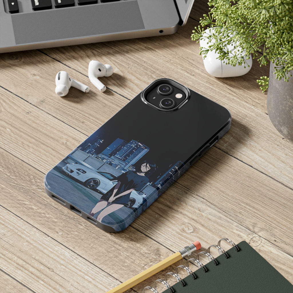 Anime-Inspired Tough Phone Case for Car Enthusiasts