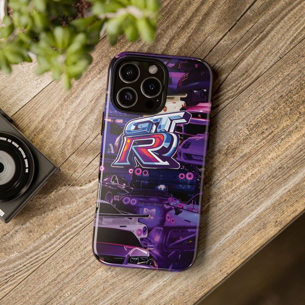 GTR Racing Phone Case – Neon Purple Sportscar Design