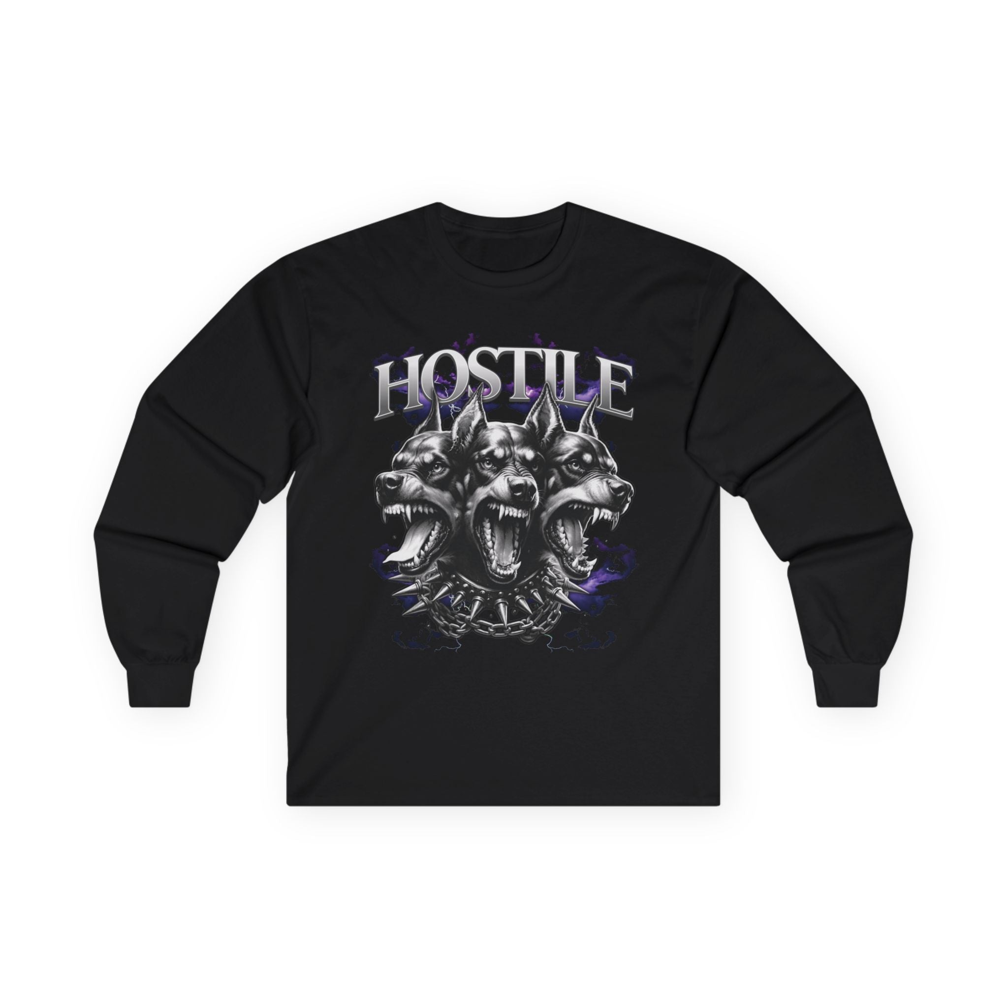 Hostile Graphic Long Sleeve Tee, Unisex Long Sleeve T-Shirt, Edgy Streetwear Top, Casual Everyday Wear, Gift for Music Lovers