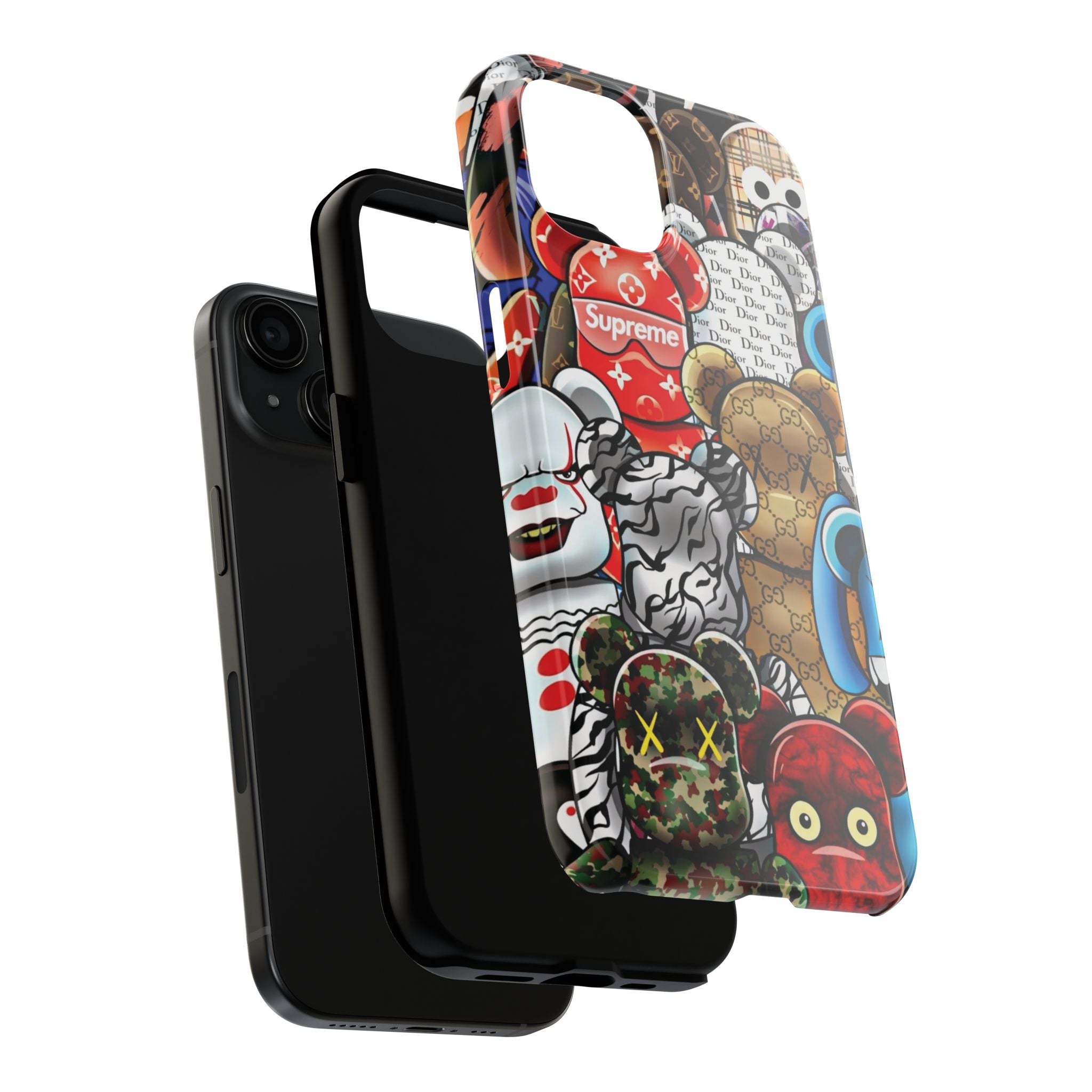 Trendy Bear Phone Case: Stylish Tough Protector for Streetwear Lovers, Gift for Teens, Unique Accessories for Holiday Celebrations