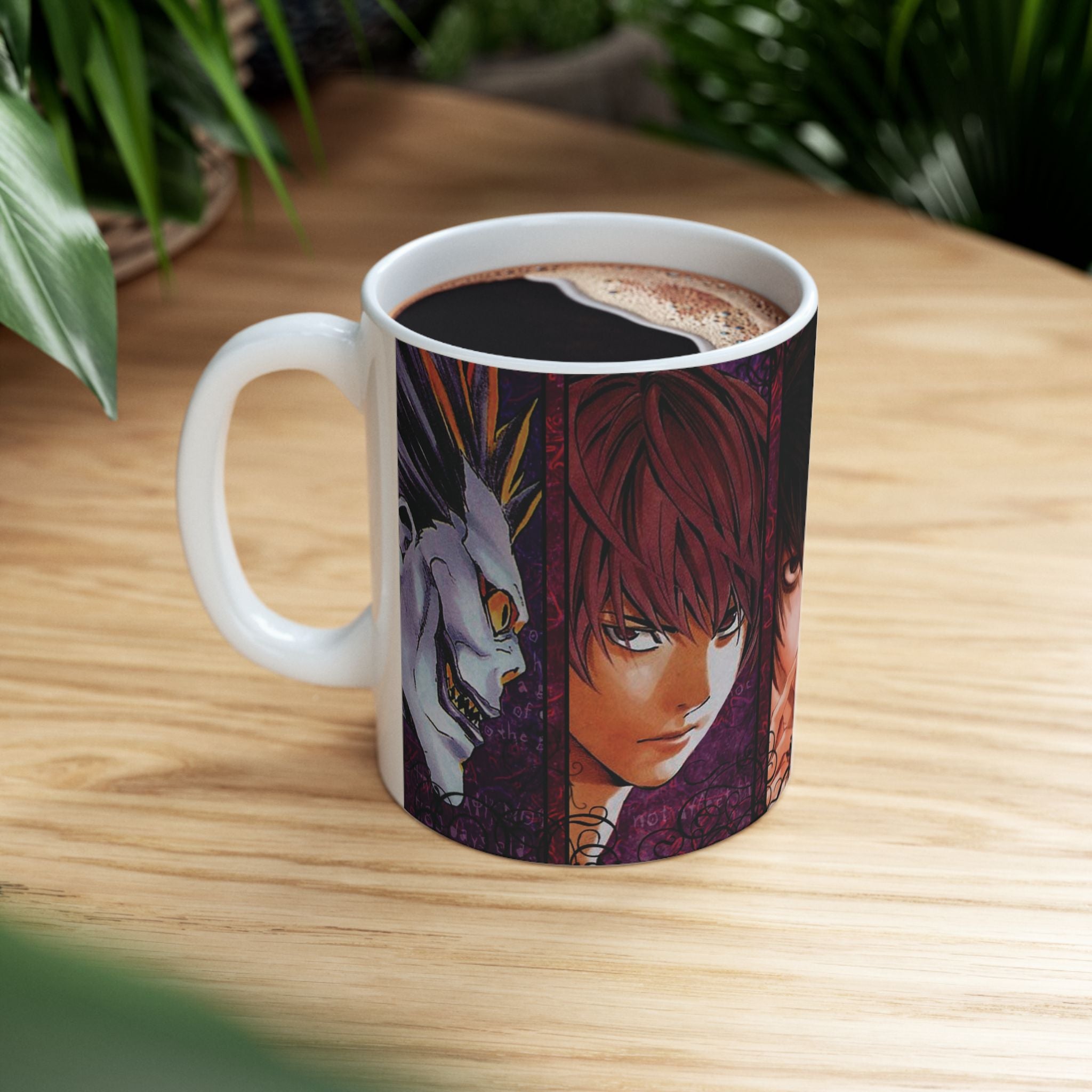 Anime Character Collage Mug — Dark Aesthetic Ceramic Coffee Cup (11oz, 15oz)
