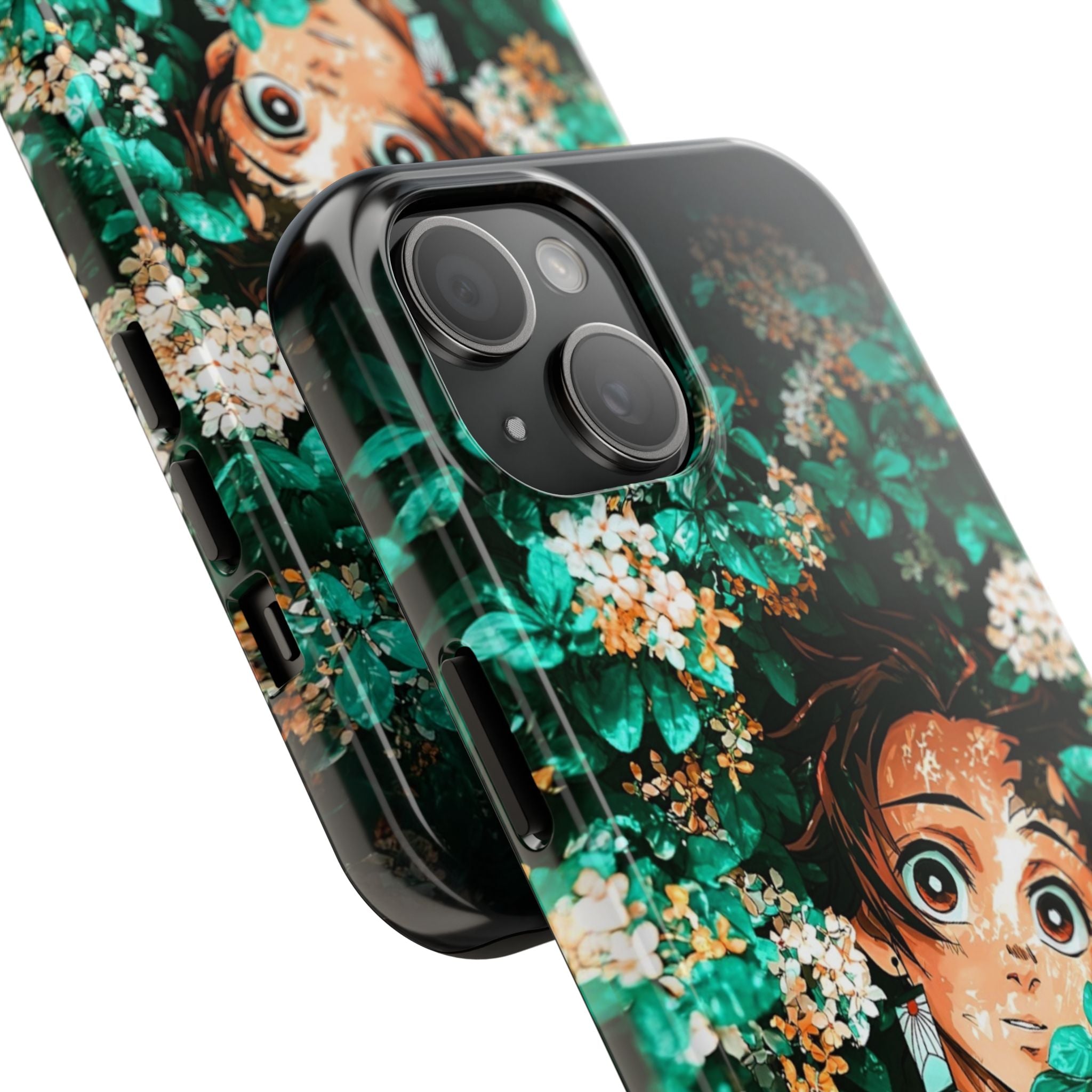 Floral Fantasy Tough Phone Cases | Trendy Phone Cover | Unique Gift for Nature Lovers | Durable Protection | Anime-Inspired Design