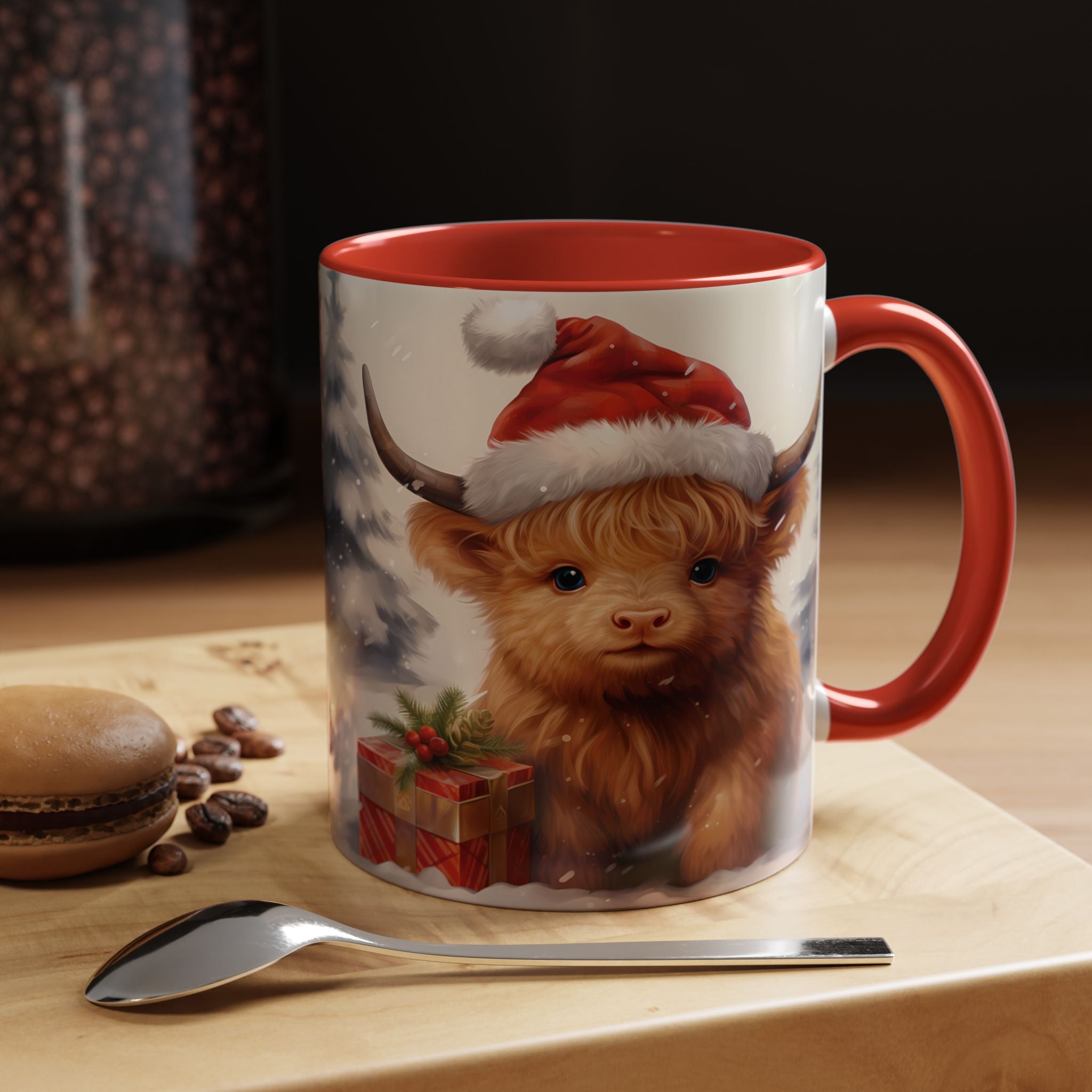 Festive Highland Cow Coffee Mug