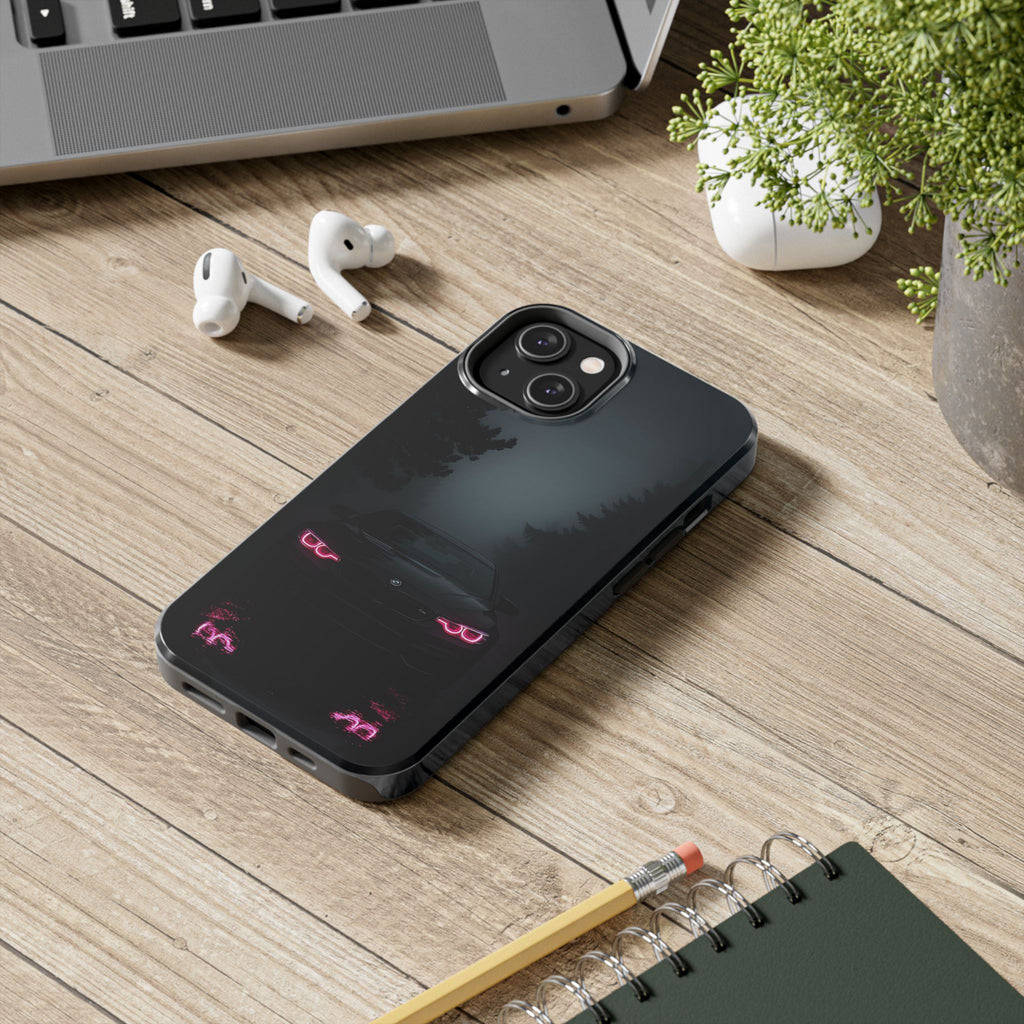 Tough Phone Case with Neon Car Design, Durable Smartphone Cover, Gift for Car Enthusiasts, Unique Accessory for Him, Perfect for Birthdays