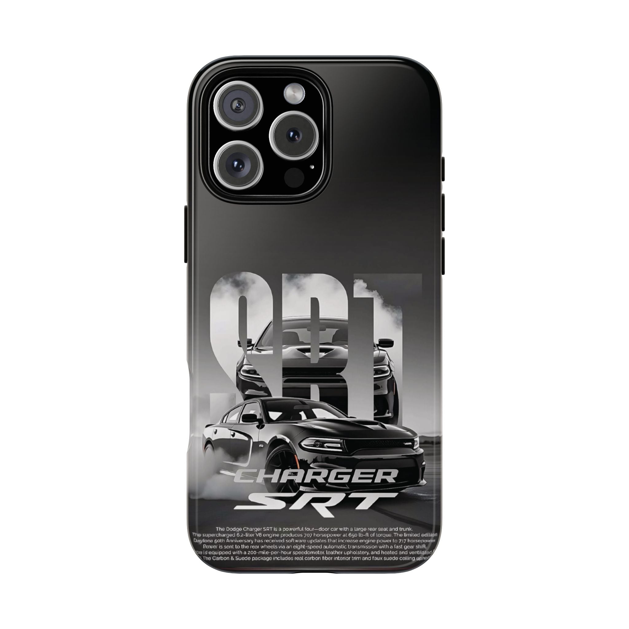 Charger SRT Tough Cases Phone Case — Monochrome Muscle Car Design