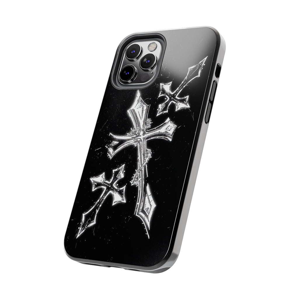 Tough Phone Case with Cross Design, Gothic Phone Cover, Personalized Phone Case, Customizable Tech Accessories, Unique Gift Idea
