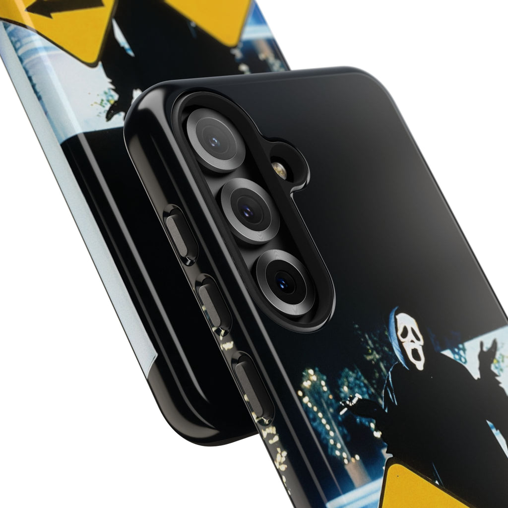 Spooky Phone Cases with Safety and Death Design, Halloween Gift, Horror Movie Merch, Unique Phone Accessories, Fun and Functional