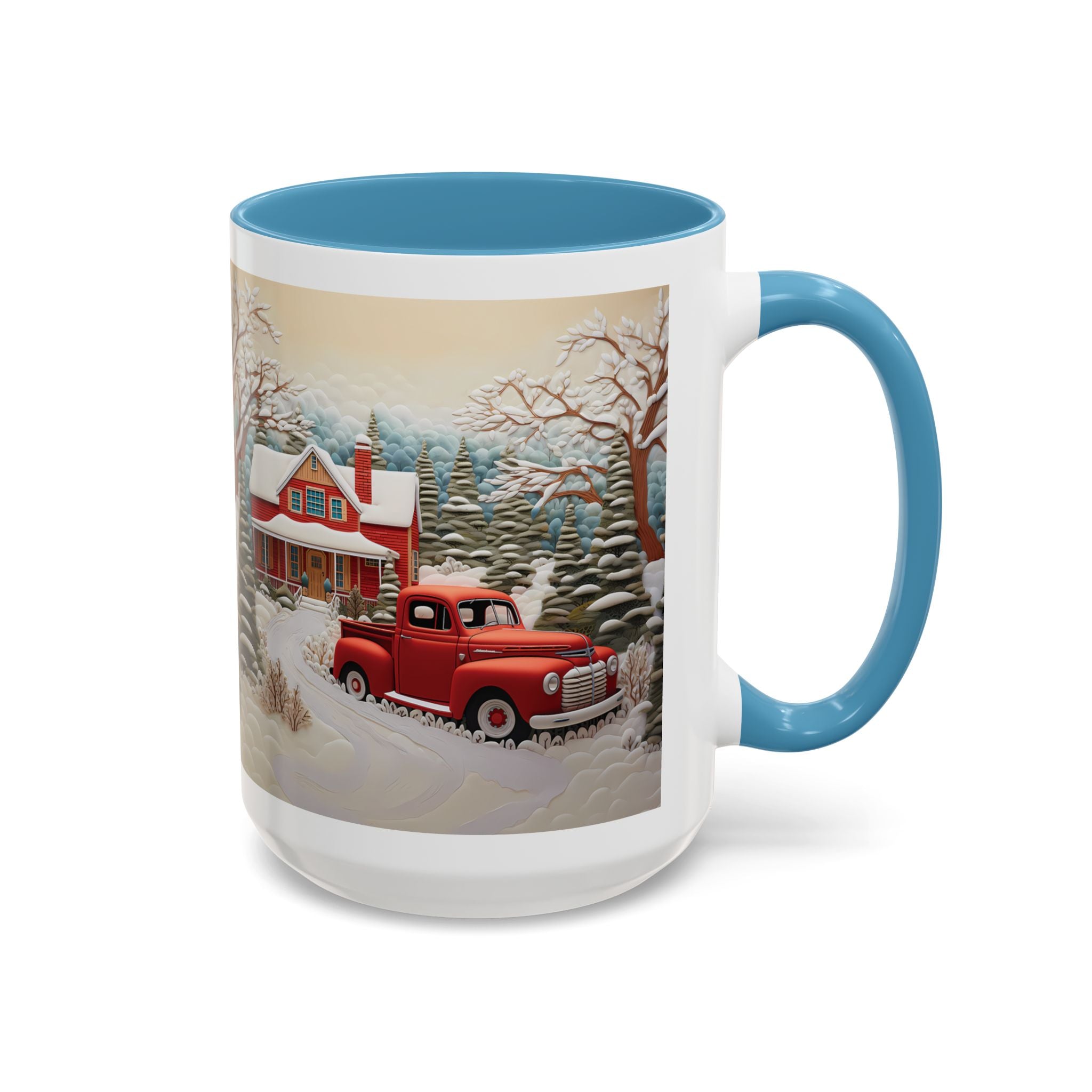 Winter Wonderland Accent Coffee Mug, Cozy Holiday Coffee Cup, Festive Gift for Coffee Lovers, Winter Decor Mug, Rustic Home Accent
