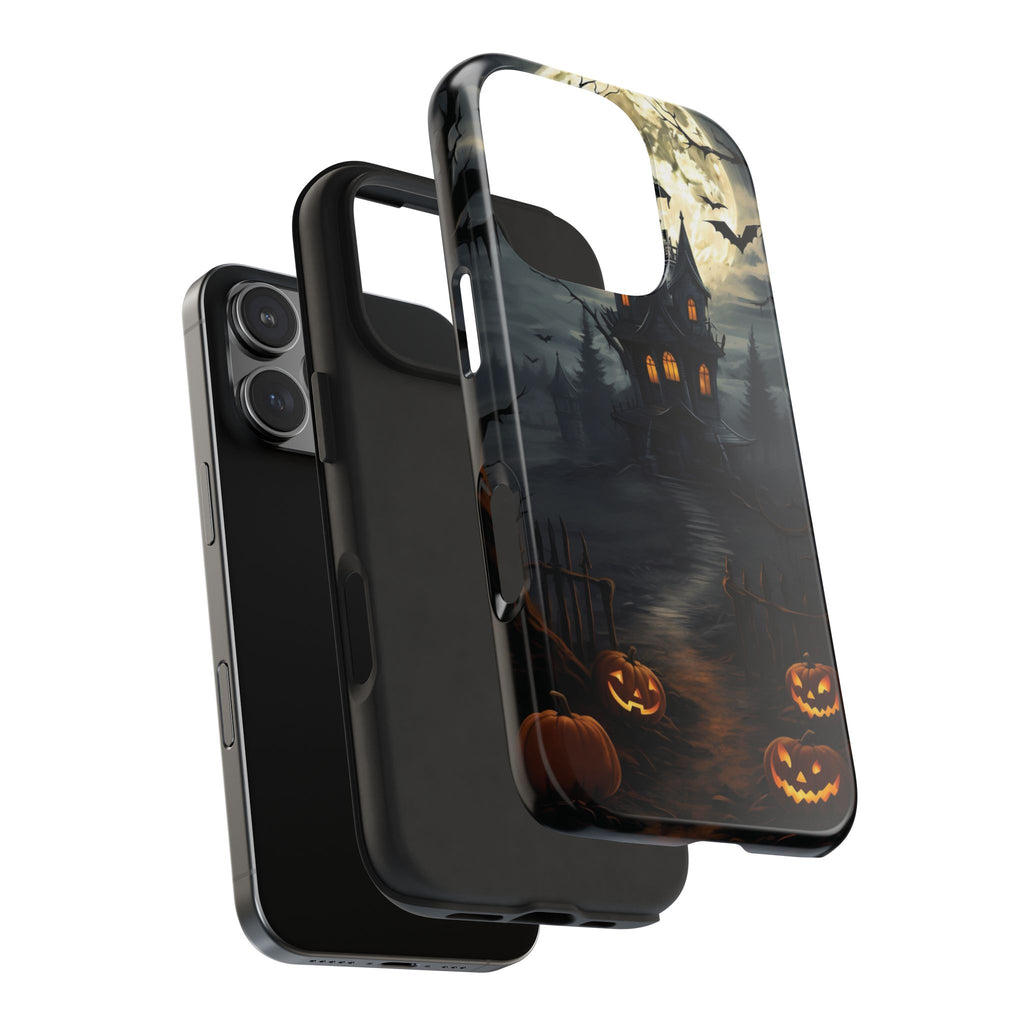 Halloween Haunted House Phone Cases, Tough Cases for Spooky Vibes, Gifts for Halloween Lovers, Ghostly Decor, Fall Accessories