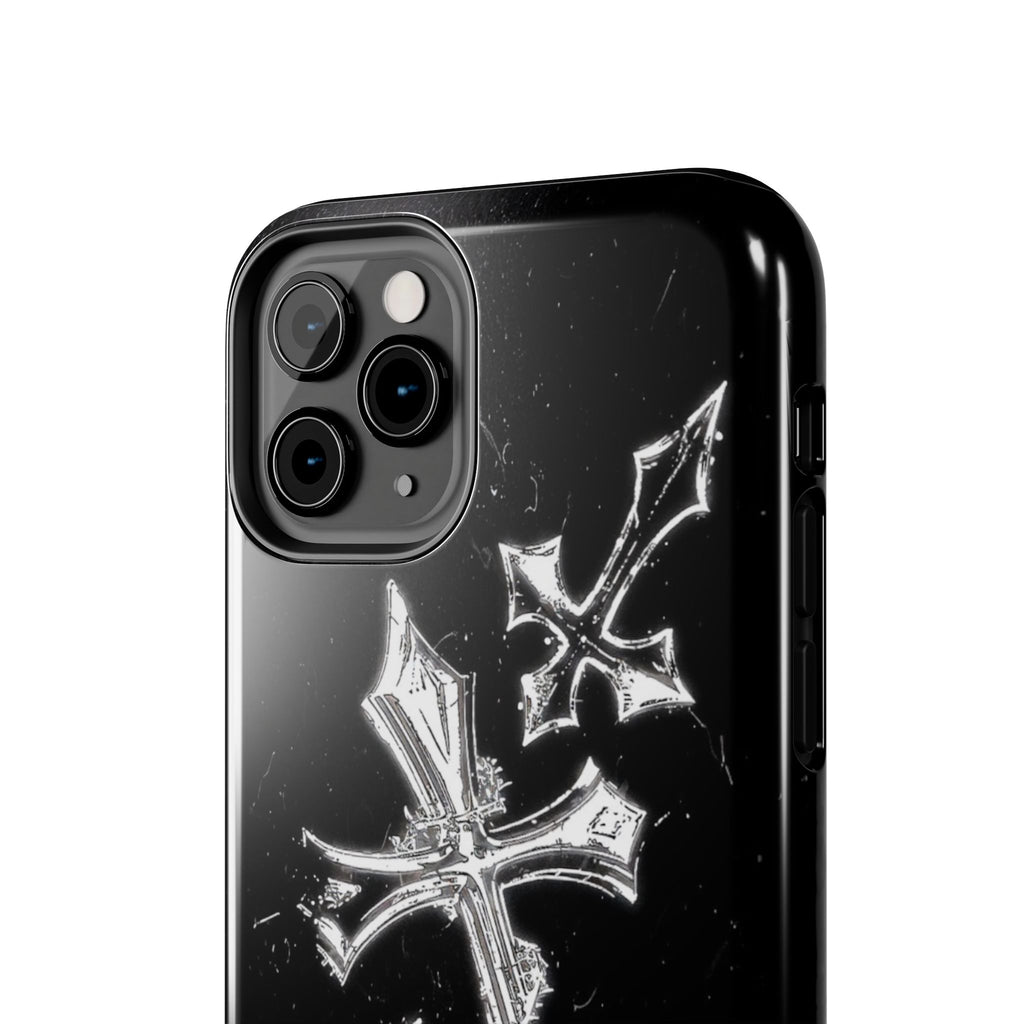Tough Phone Case with Cross Design, Gothic Phone Cover, Personalized Phone Case, Customizable Tech Accessories, Unique Gift Idea