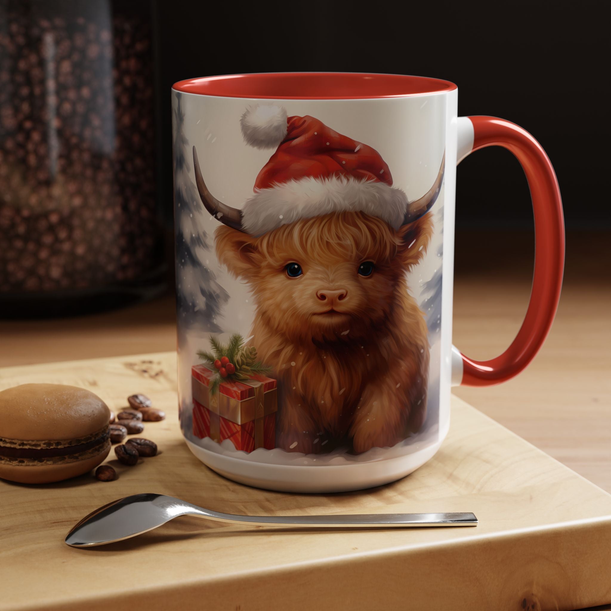 Festive Highland Cow Coffee Mug