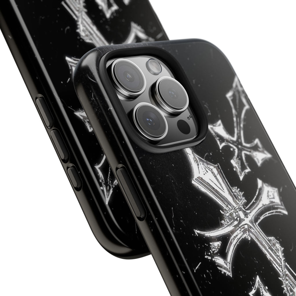 Tough Phone Case with Cross Design, Gothic Phone Cover, Personalized Phone Case, Customizable Tech Accessories, Unique Gift Idea