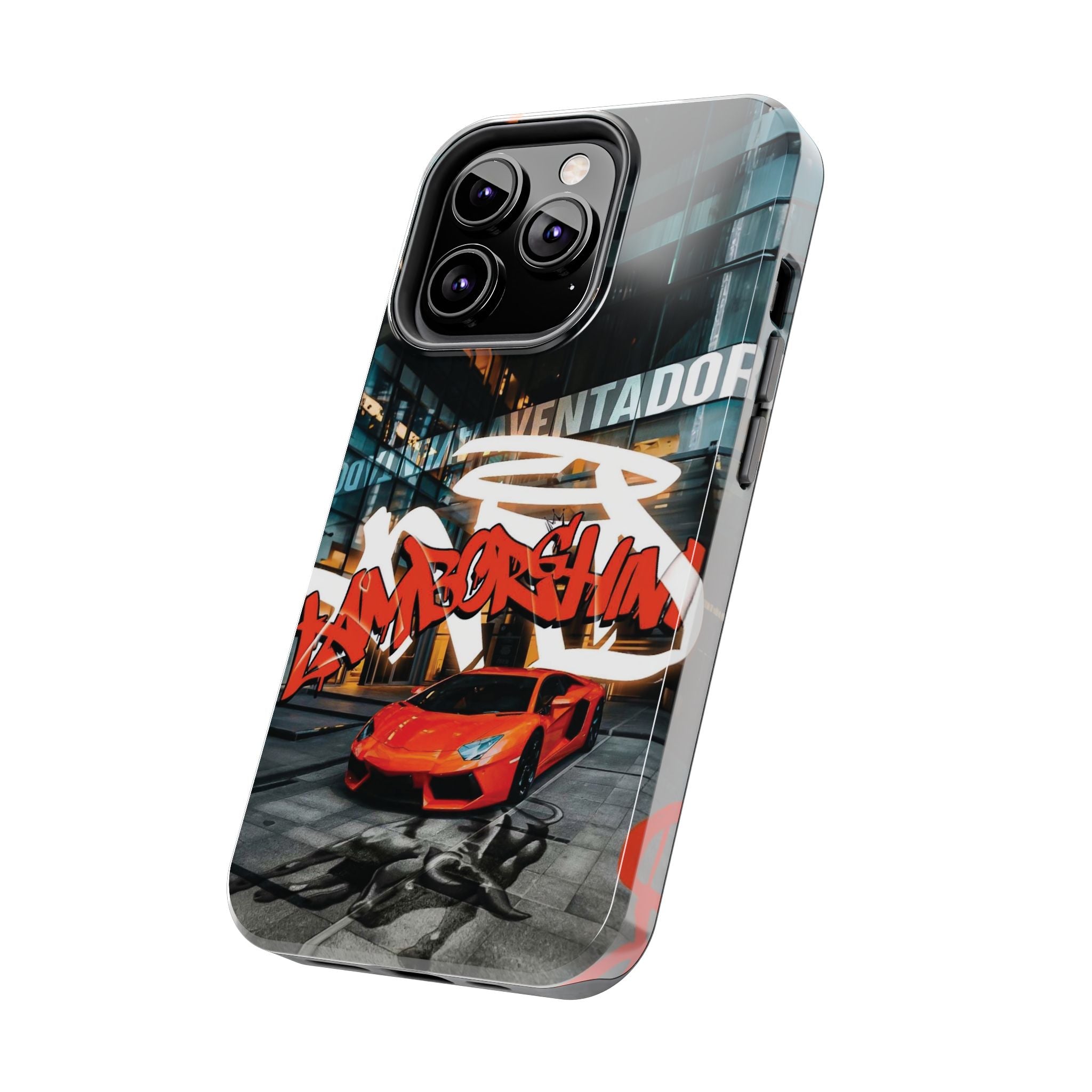 Urban Graffiti Tough Phone Case - Red Lamborghini Design