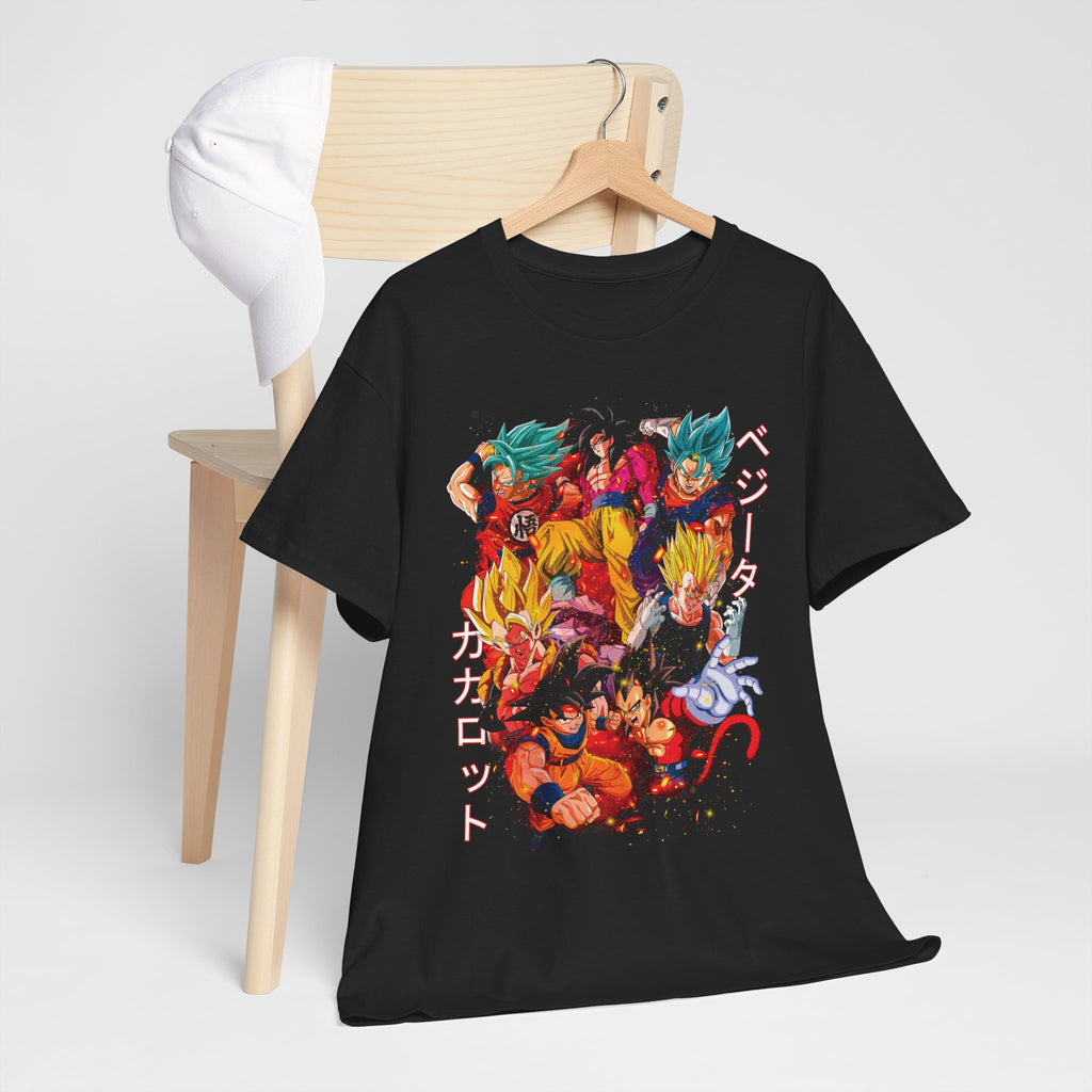 Dragon Warriors Anime Tee – Japanese Text Graphic Shirt