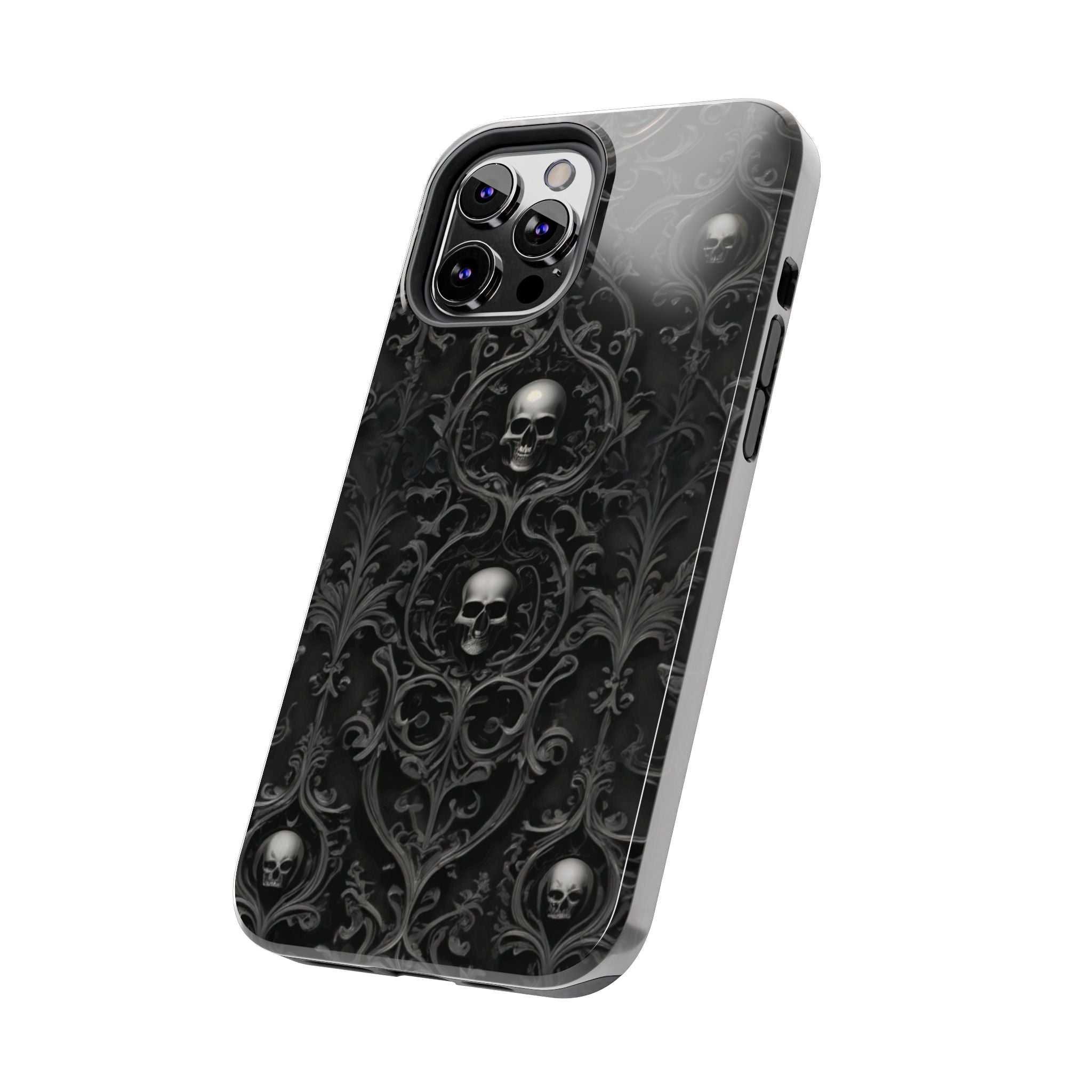 Gothic Skull Phone Cases - Tough Protection, Unique Gift for Halloween, Dark Aesthetic Accessory for Men and Women, Trendy Phone Cover